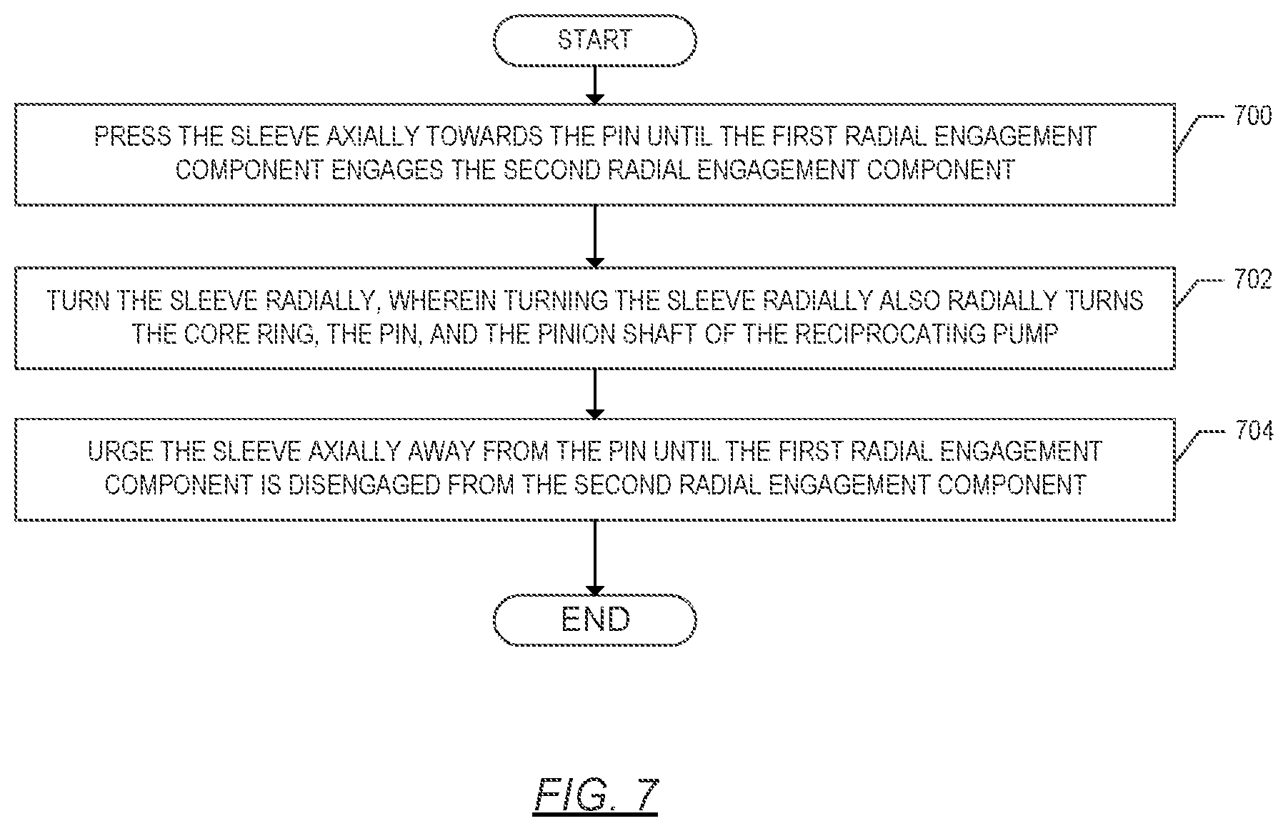 Patent US12313064 Figure 7 – Reciprocating pump turning and barring tool