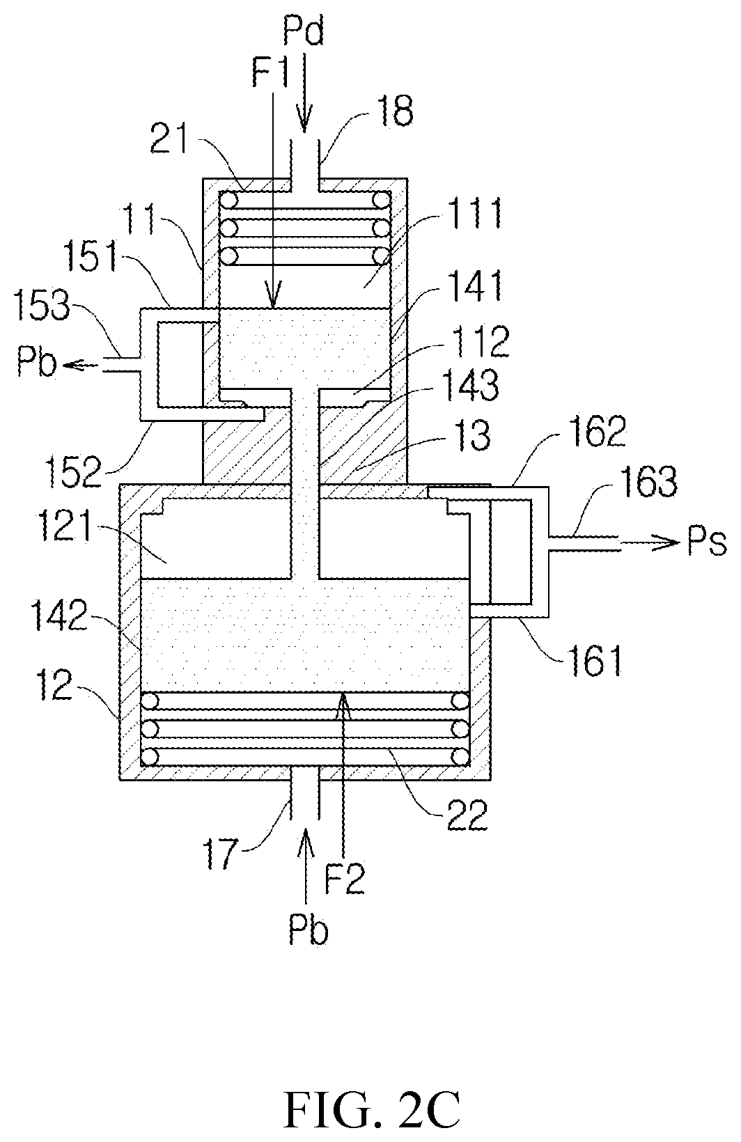Patent US12313065 Figure 4 – Back pressure regulating valve and an electric type of a scroll compressor with the same