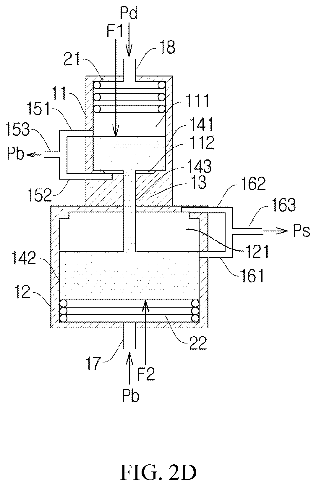 Patent US12313065 Figure 5 – Back pressure regulating valve and an electric type of a scroll compressor with the same