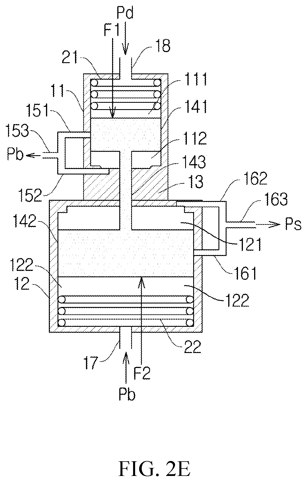 Patent US12313065 Figure 6 – Back pressure regulating valve and an electric type of a scroll compressor with the same