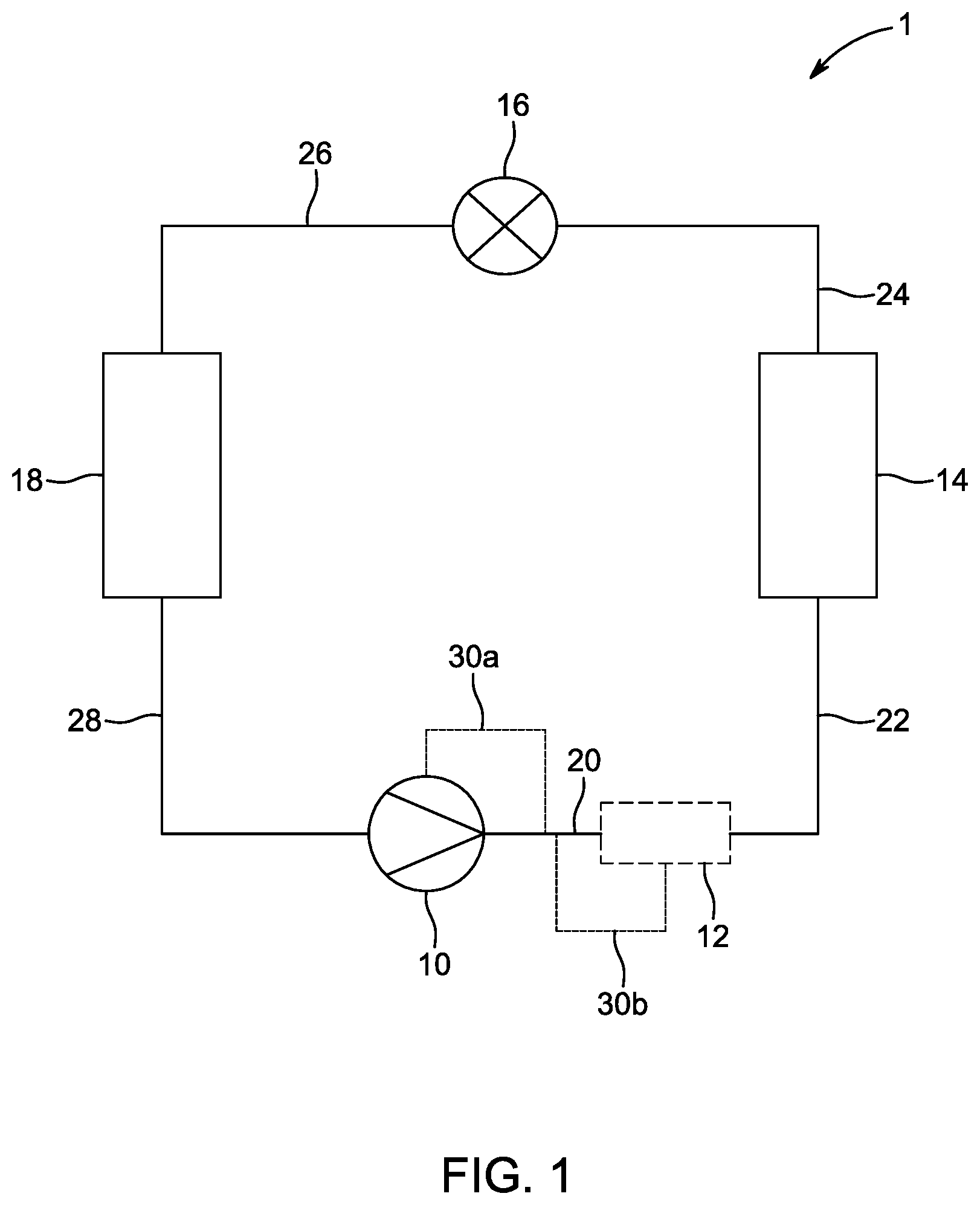 Patent US12313066 Figure 1 – Methods and systems for lubricating a transport climate control system having an auxiliary sump