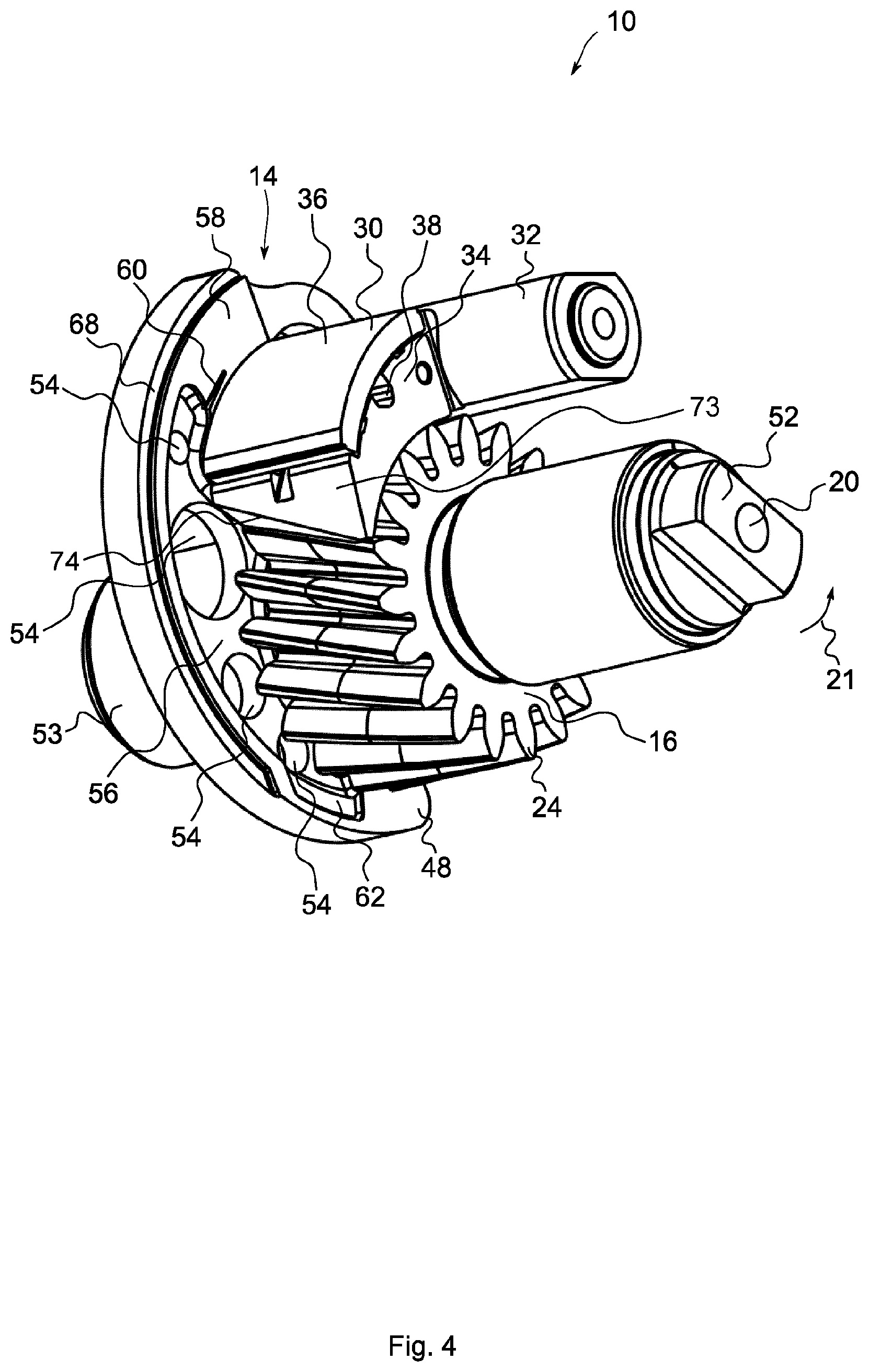 Patent US12313068 Figure 4 – Internal gear machine with helical toothing