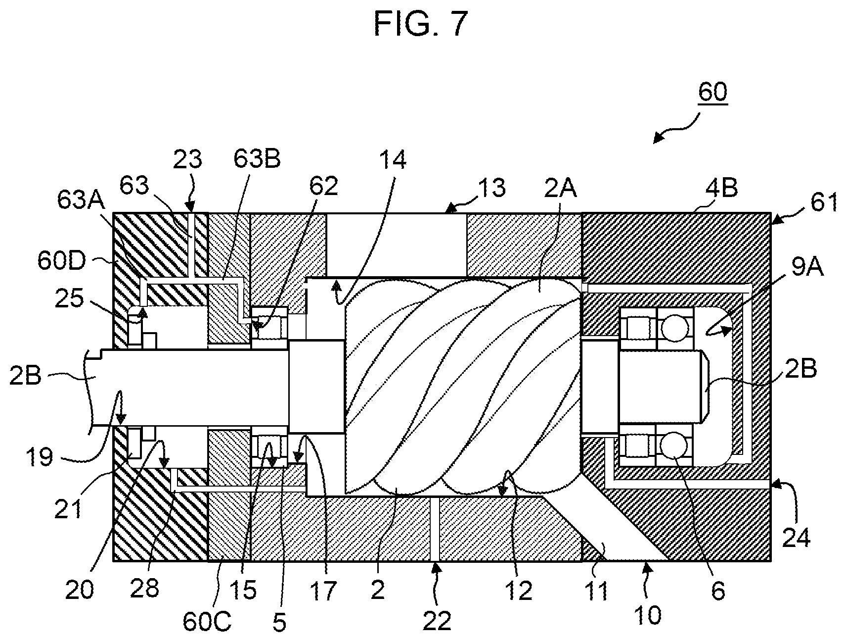 Patent US12313069 Figure 7 – Screw compressor