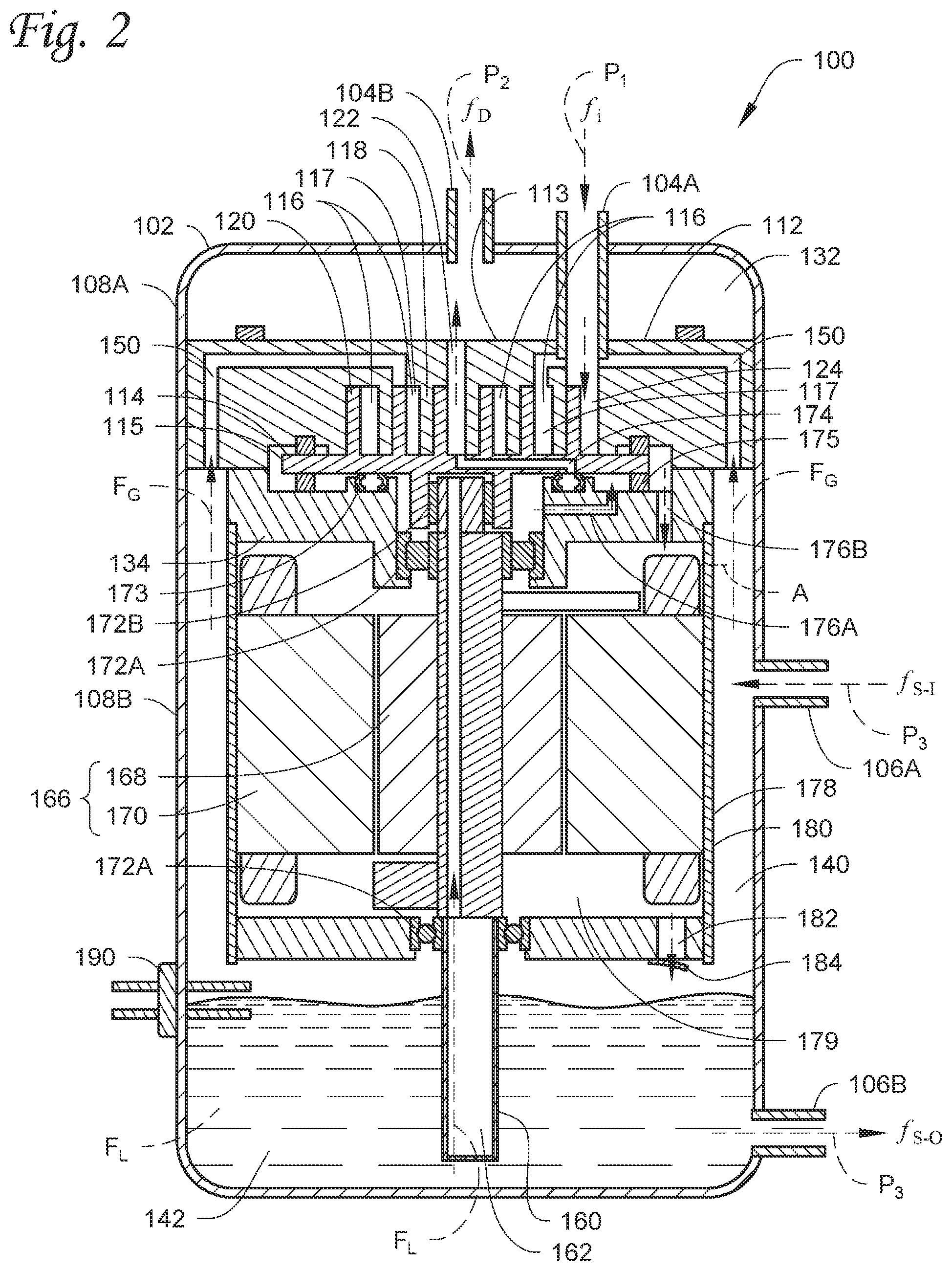 Patent US12313072 Figure 2 – Oil-free phase separating compressor
