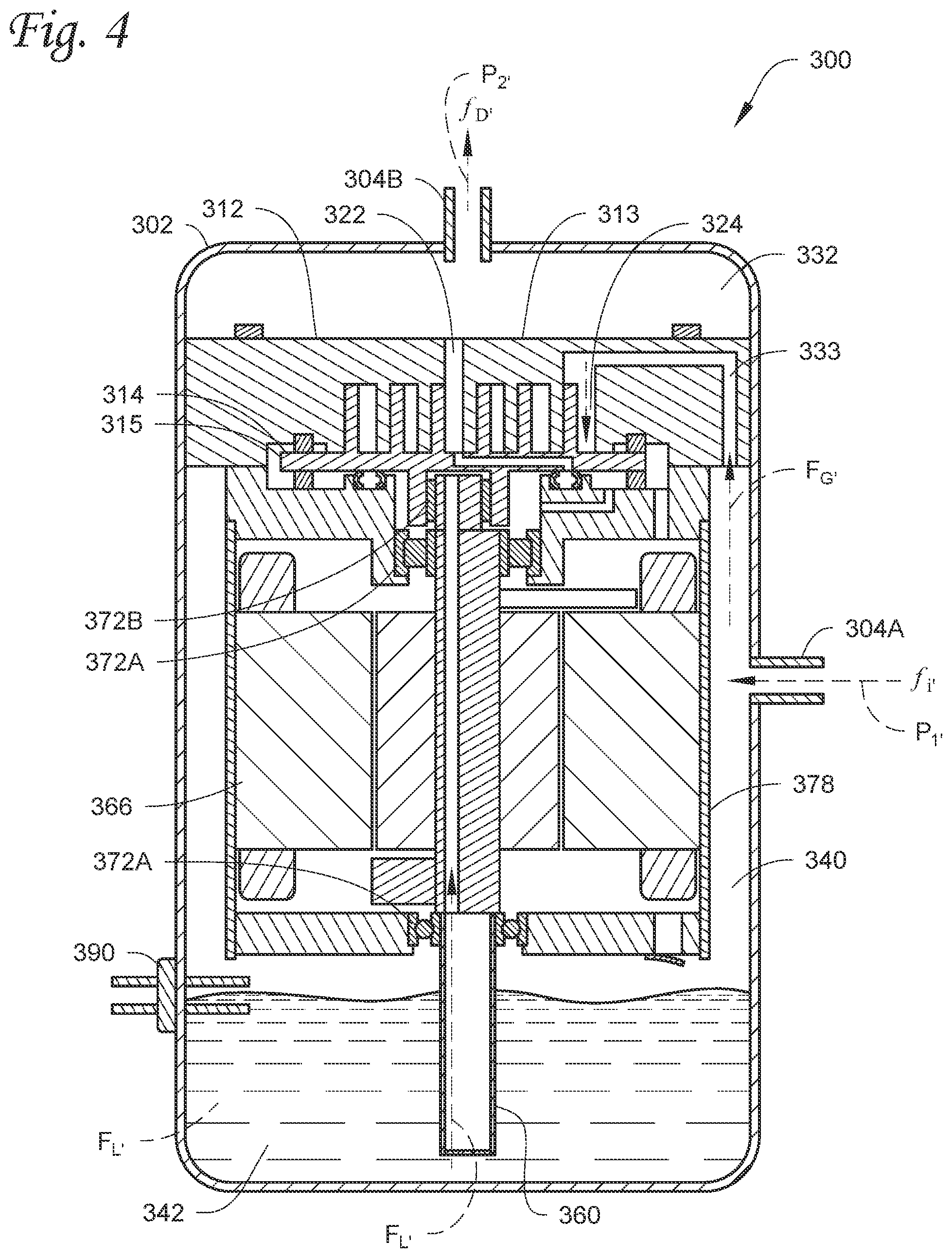 Patent US12313072 Figure 4 – Oil-free phase separating compressor