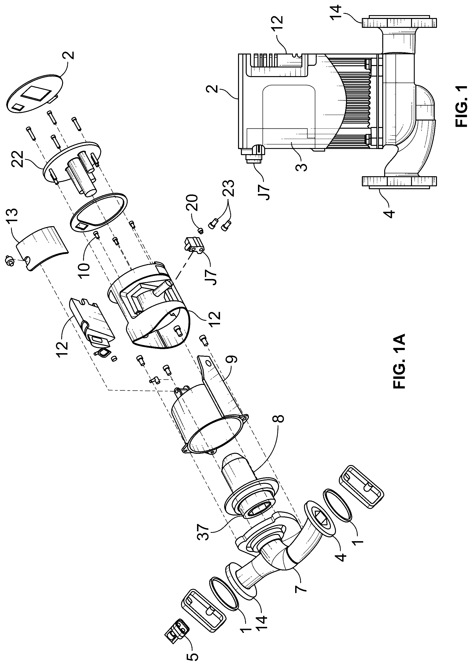 Patent US12313075 Figure 1 – High efficiency hydronic circulator with sensors
