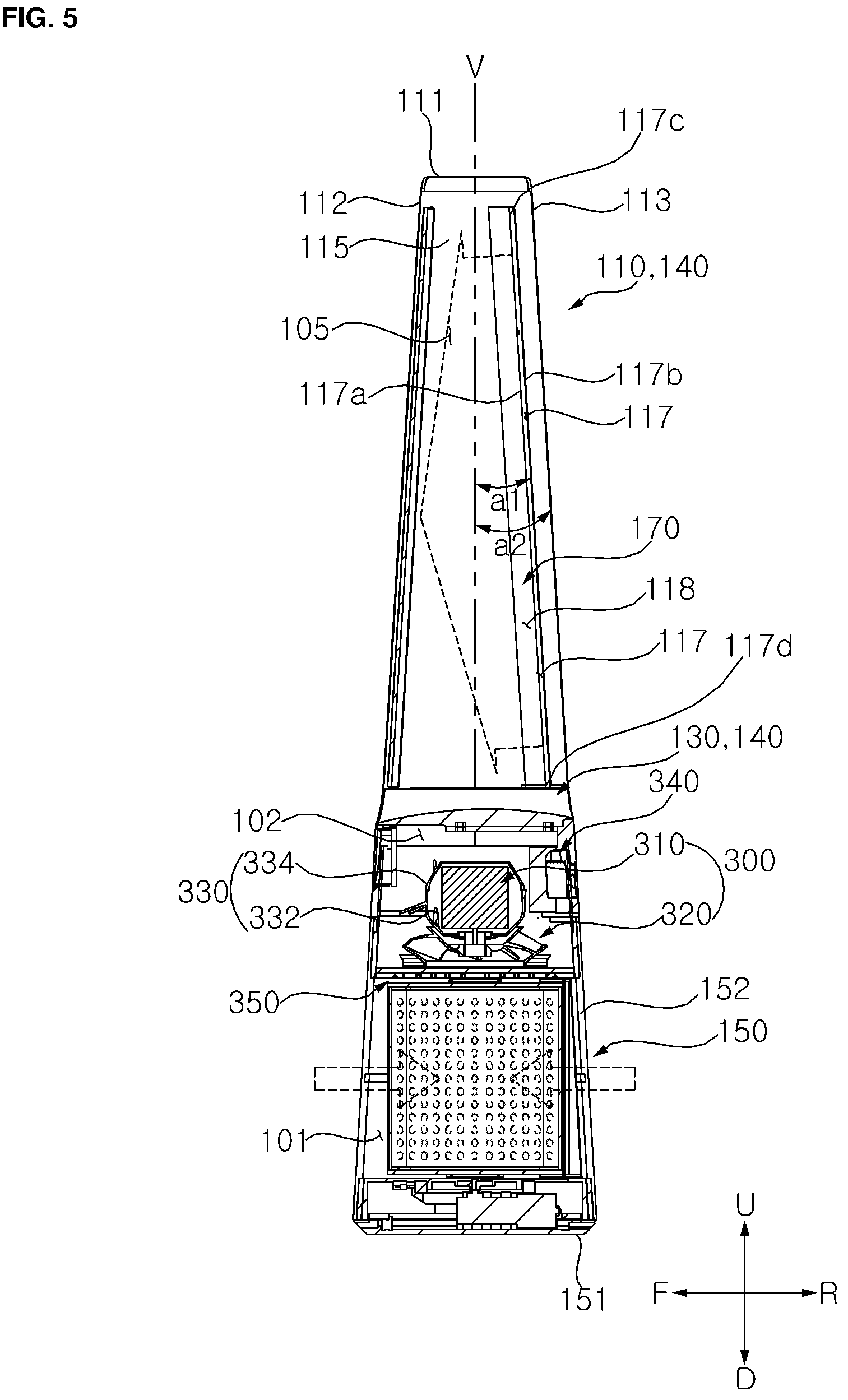 Patent US12313077 Figure 6 – Blower having a movable air flow converter