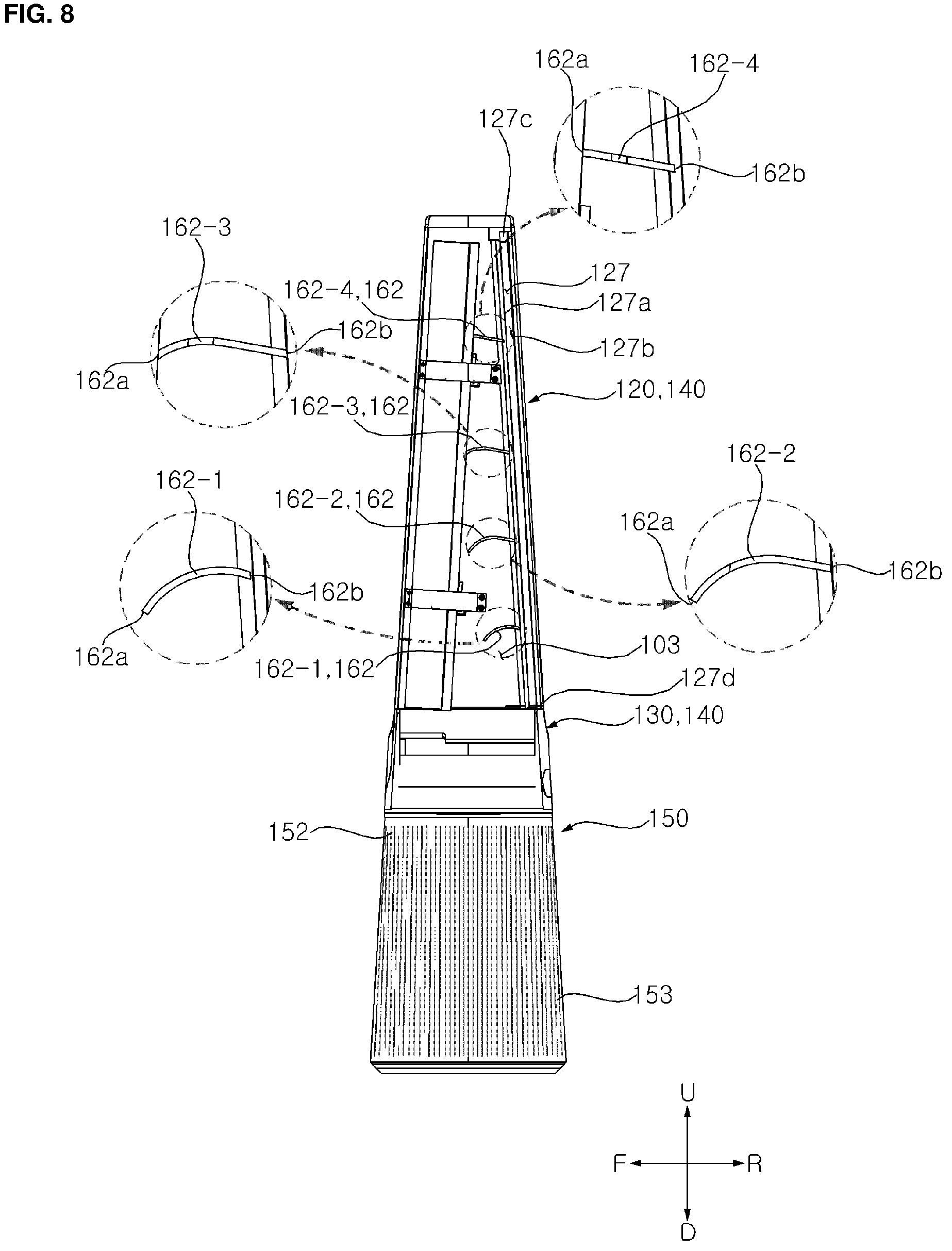 Patent US12313077 Figure 9 – Blower having a movable air flow converter