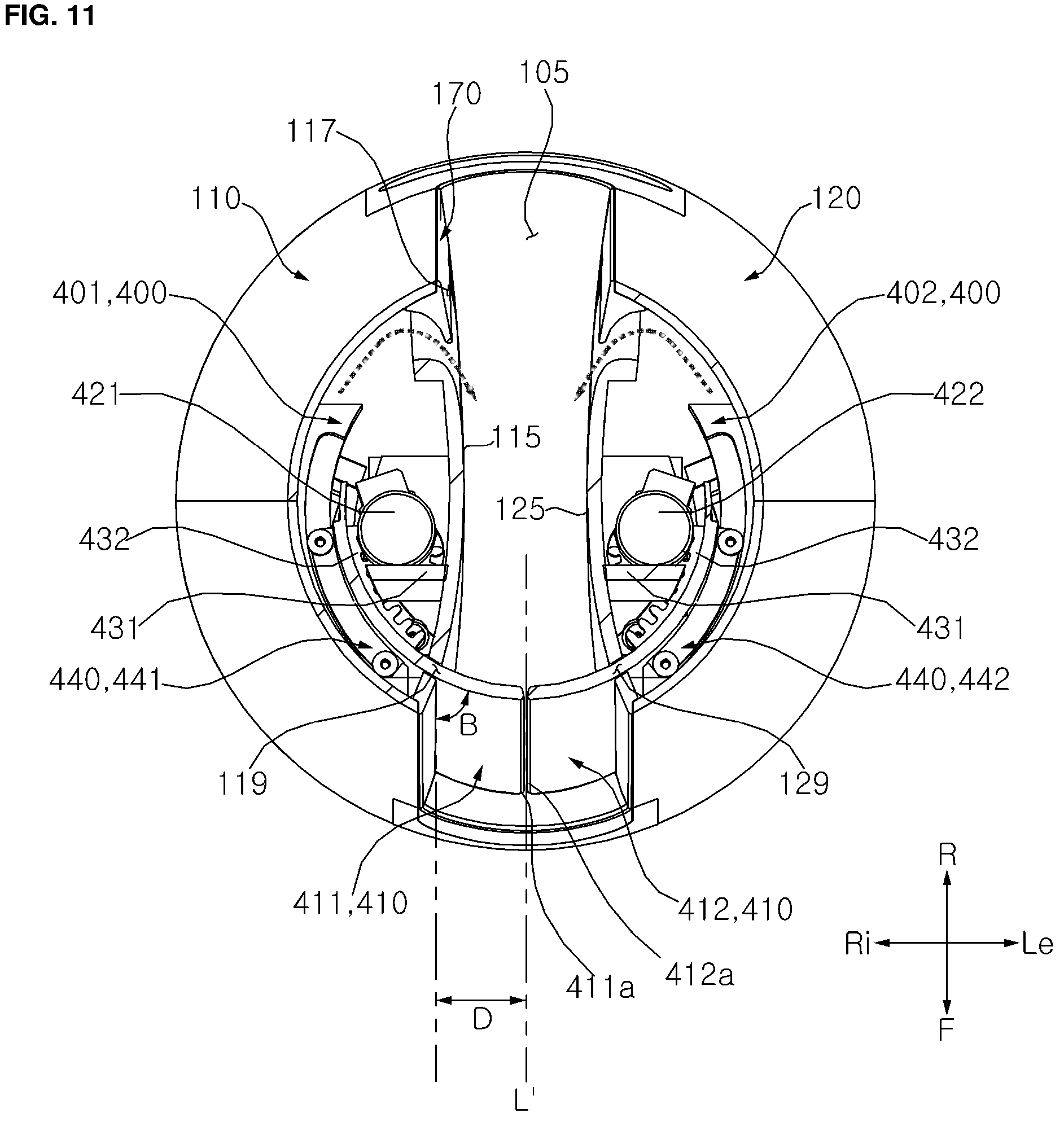 Patent US12313077 Figure 12 – Blower having a movable air flow converter