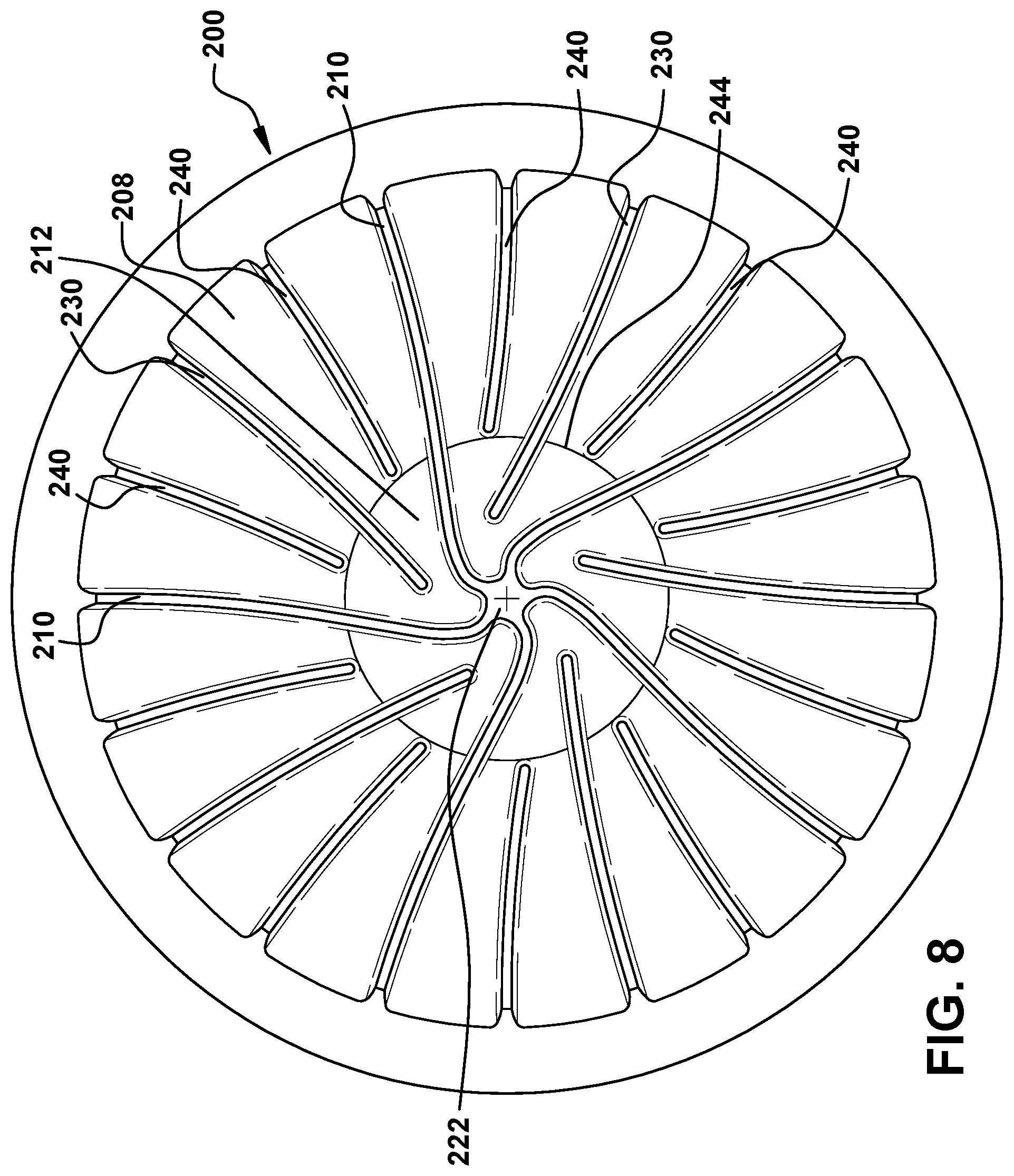 Patent US12313078 Figure 8 – Extraction impeller for axial compressor