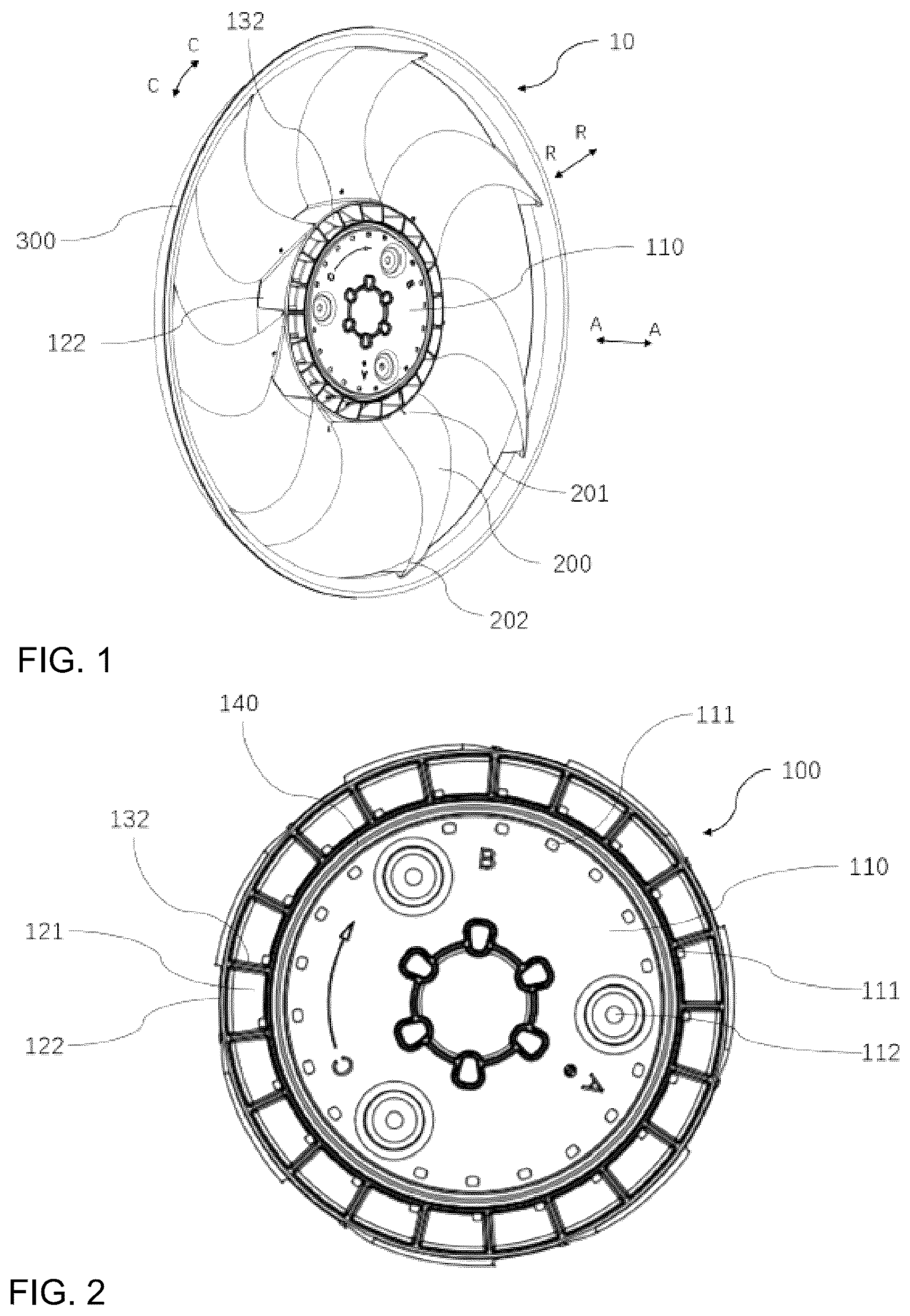 Patent US12313080 — Impeller and fan assembly — Figure 1