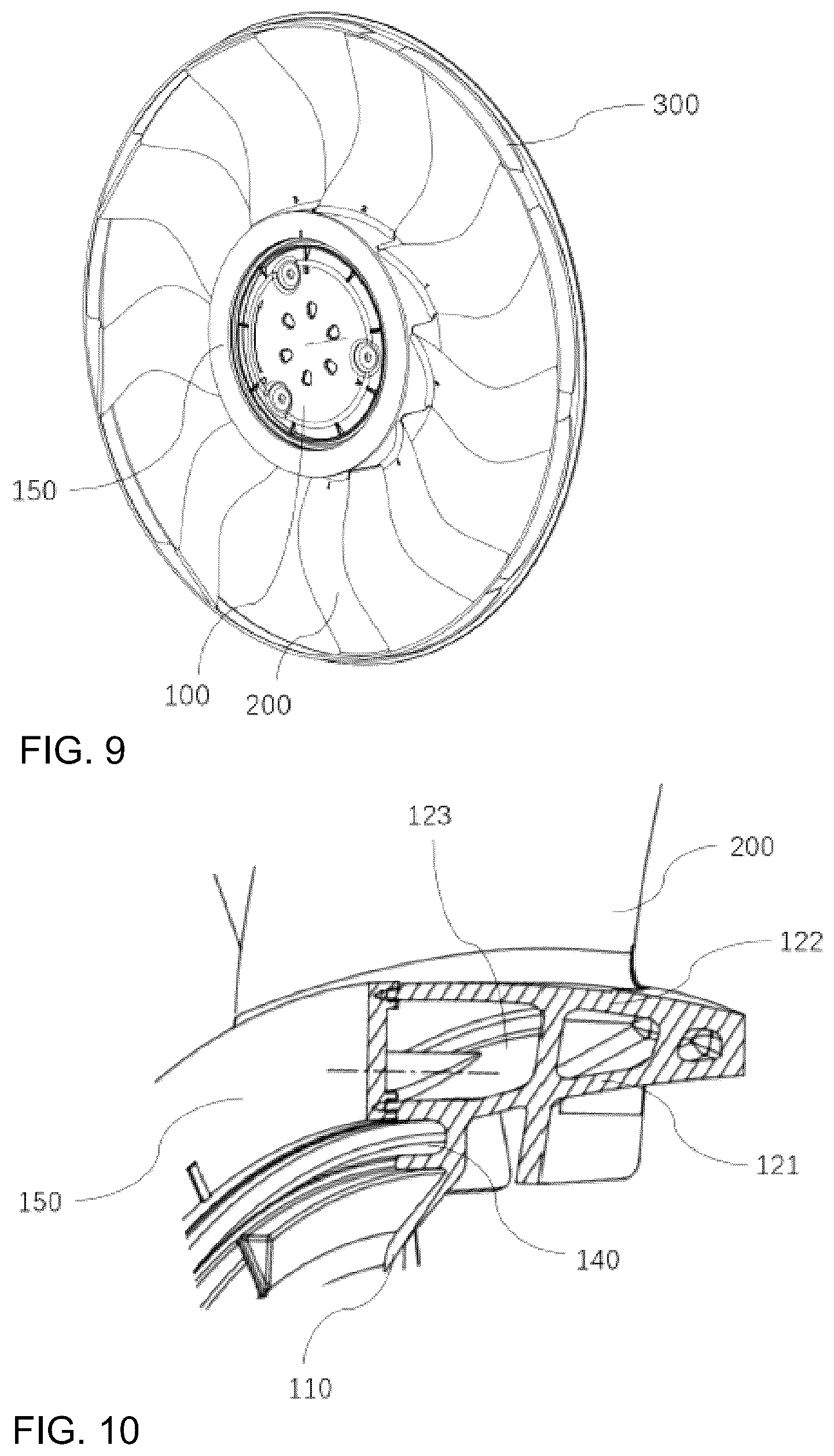 Patent US12313080 Figure 5 – Impeller and fan assembly