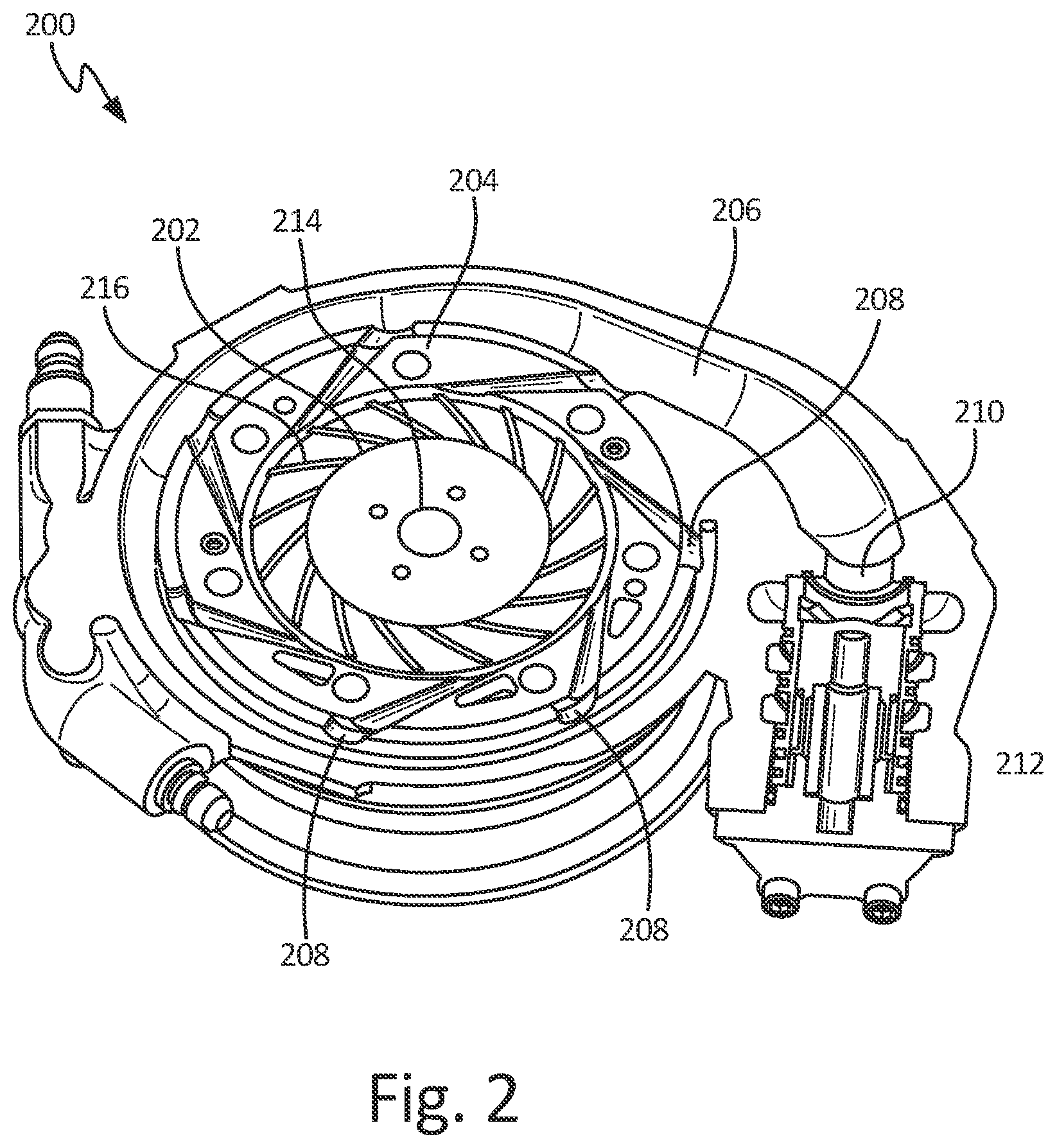 Patent US12313083 Figure 2 – Additively manufactured optimized fuel pump volute entrance