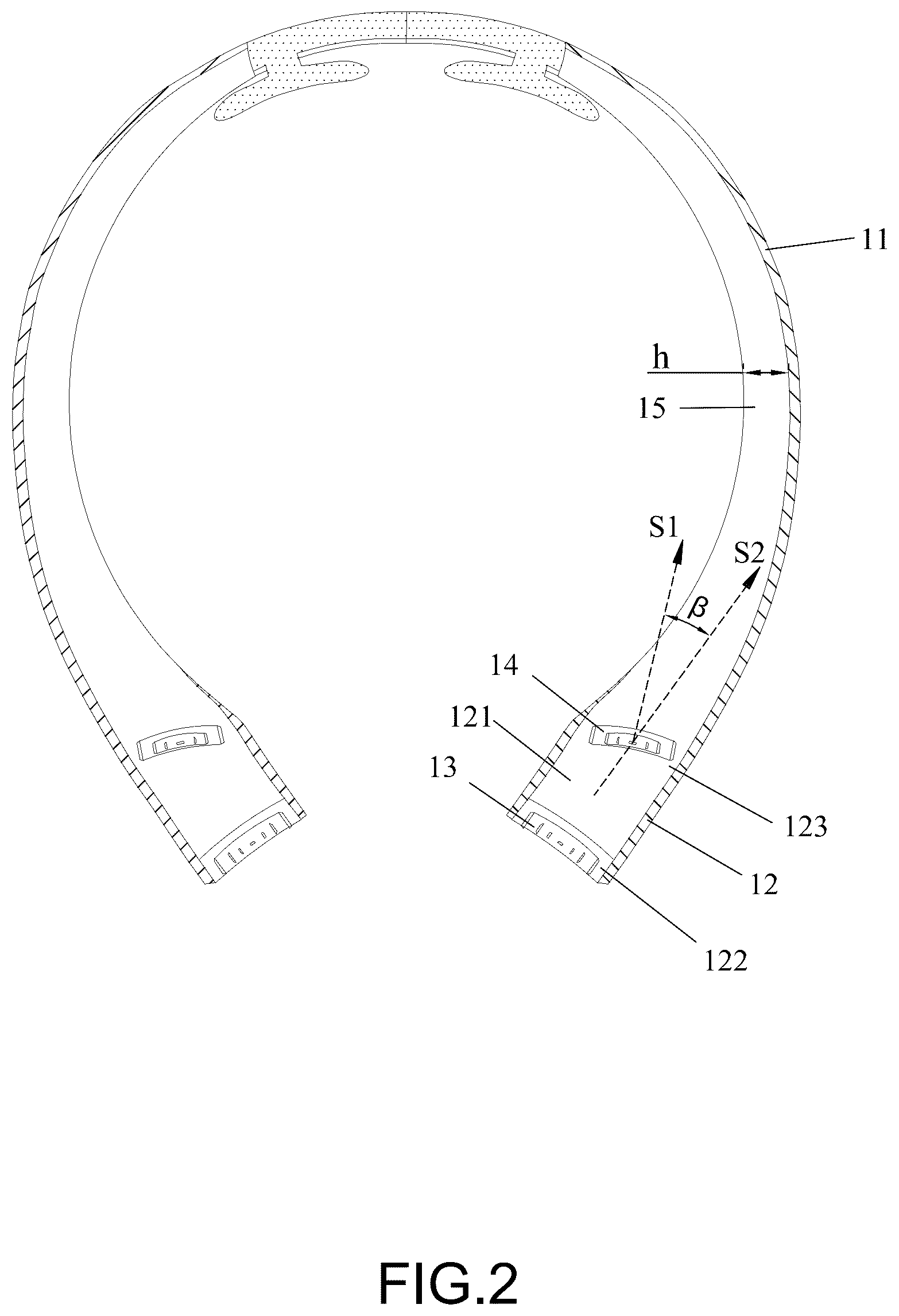 Patent US12313084 Figure 2 – Neck hanging fan