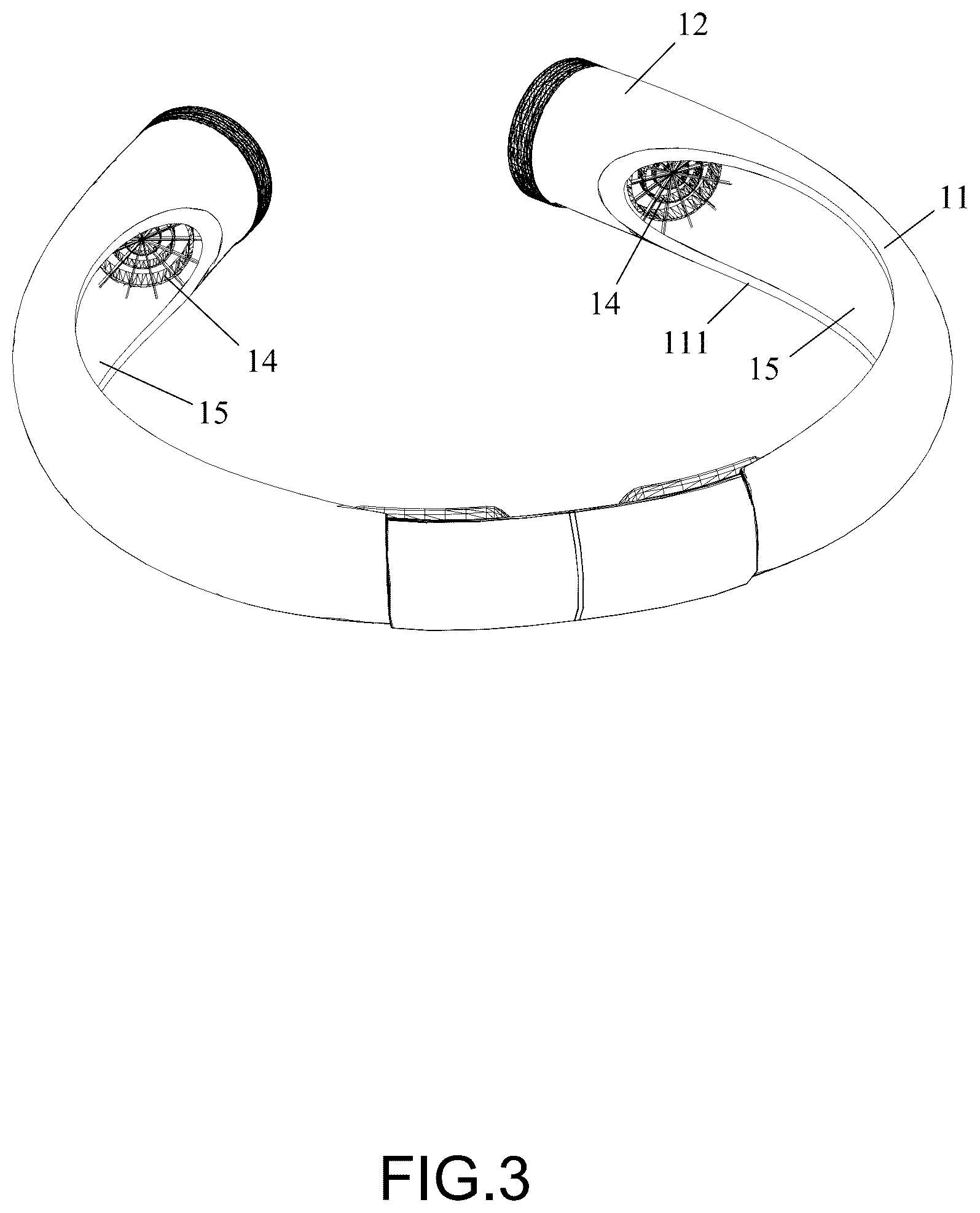 Patent US12313084 Figure 3 – Neck hanging fan