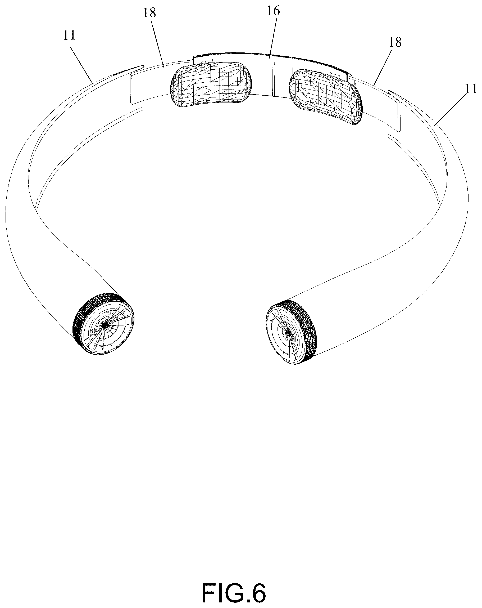 Patent US12313084 Figure 6 – Neck hanging fan
