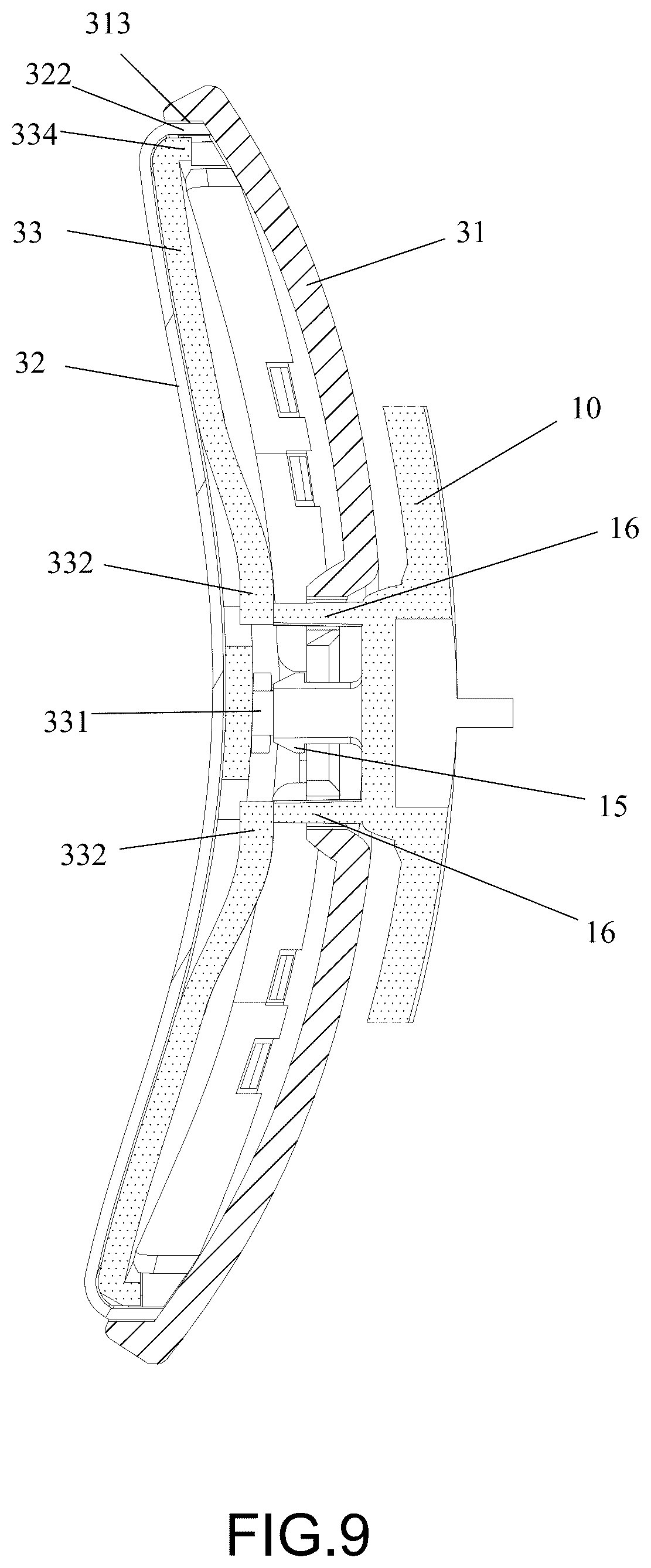 Patent US12313084 Figure 9 – Neck hanging fan