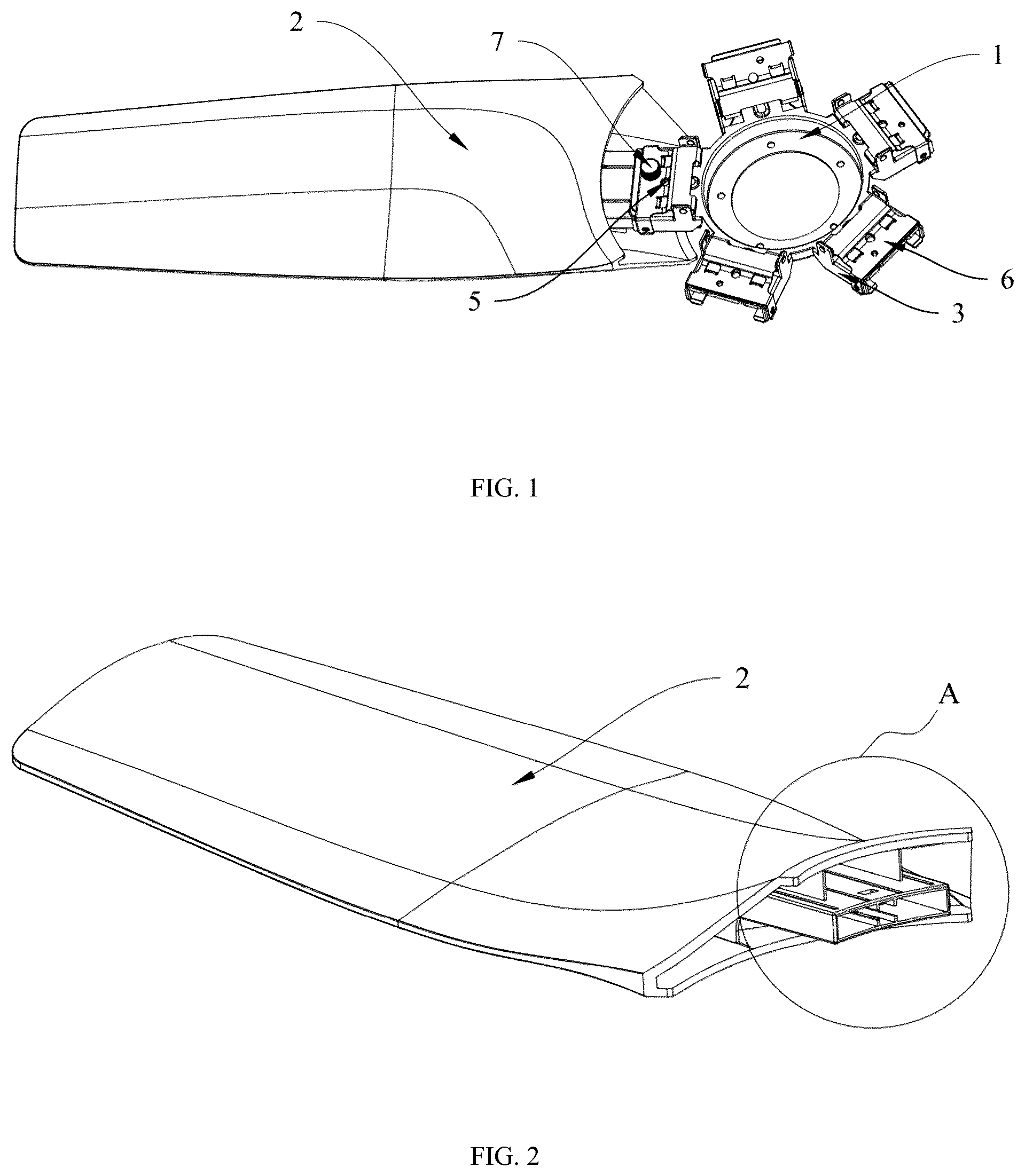 Patent US12313086 Figure 1 – Mounting and demounting structure and fan