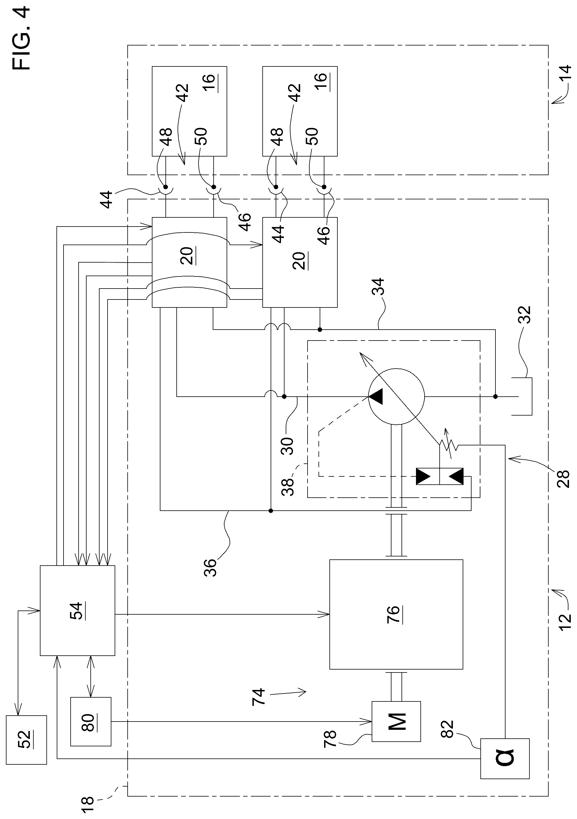 Patent US12313091 Figure 3 – Arrangement for operating a hydraulic consumer