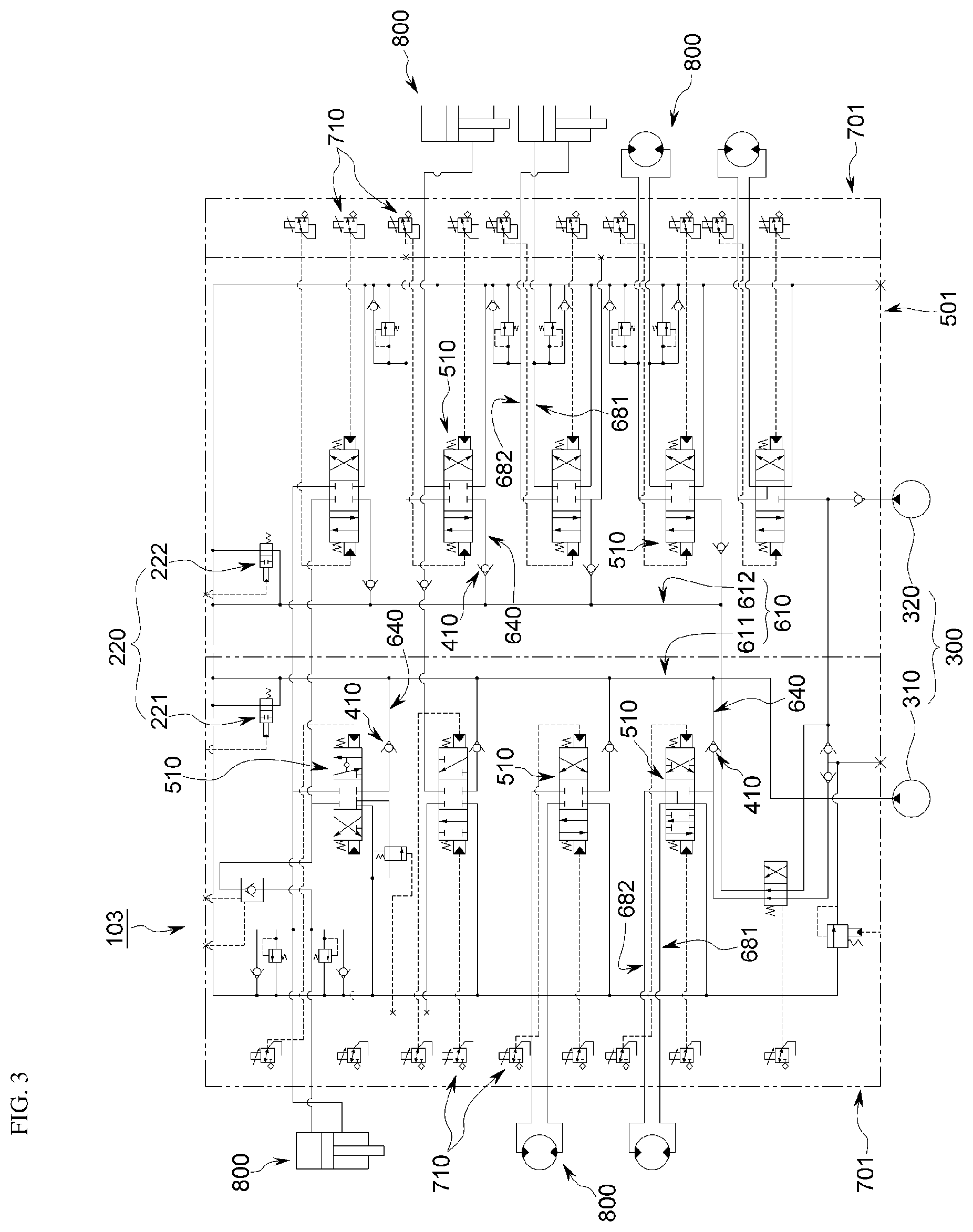 Patent US12313093 Figure 3 – Hydraulic system