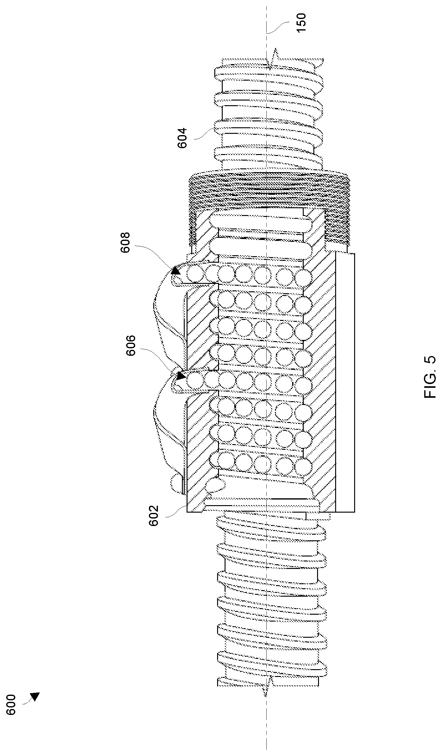 Patent US12313095 Figure 5 – Fluid power actuator utilizing a screw and nut assembly