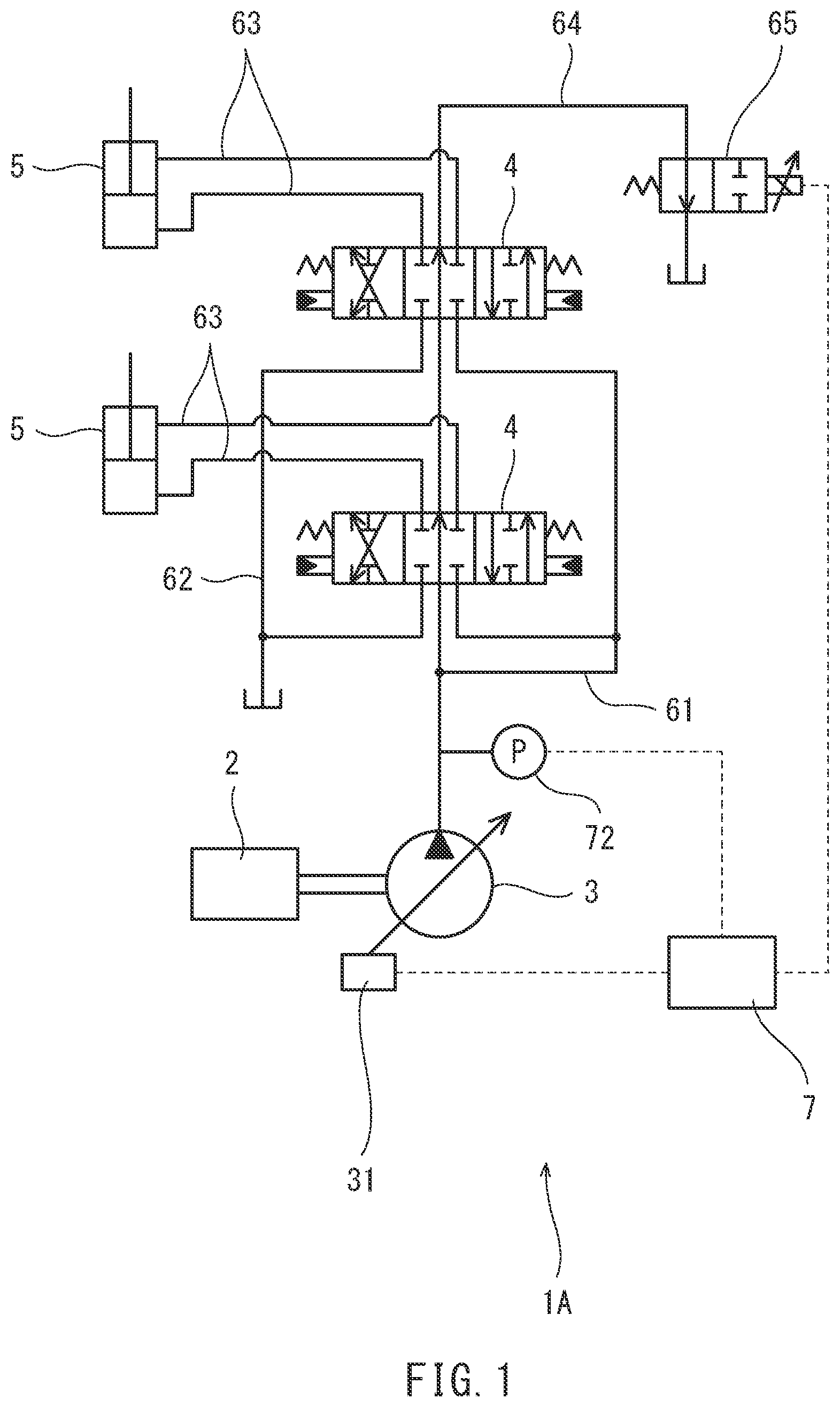 Patent US12313097 Figure 1 – Hydraulic pump performance deterioration detection system