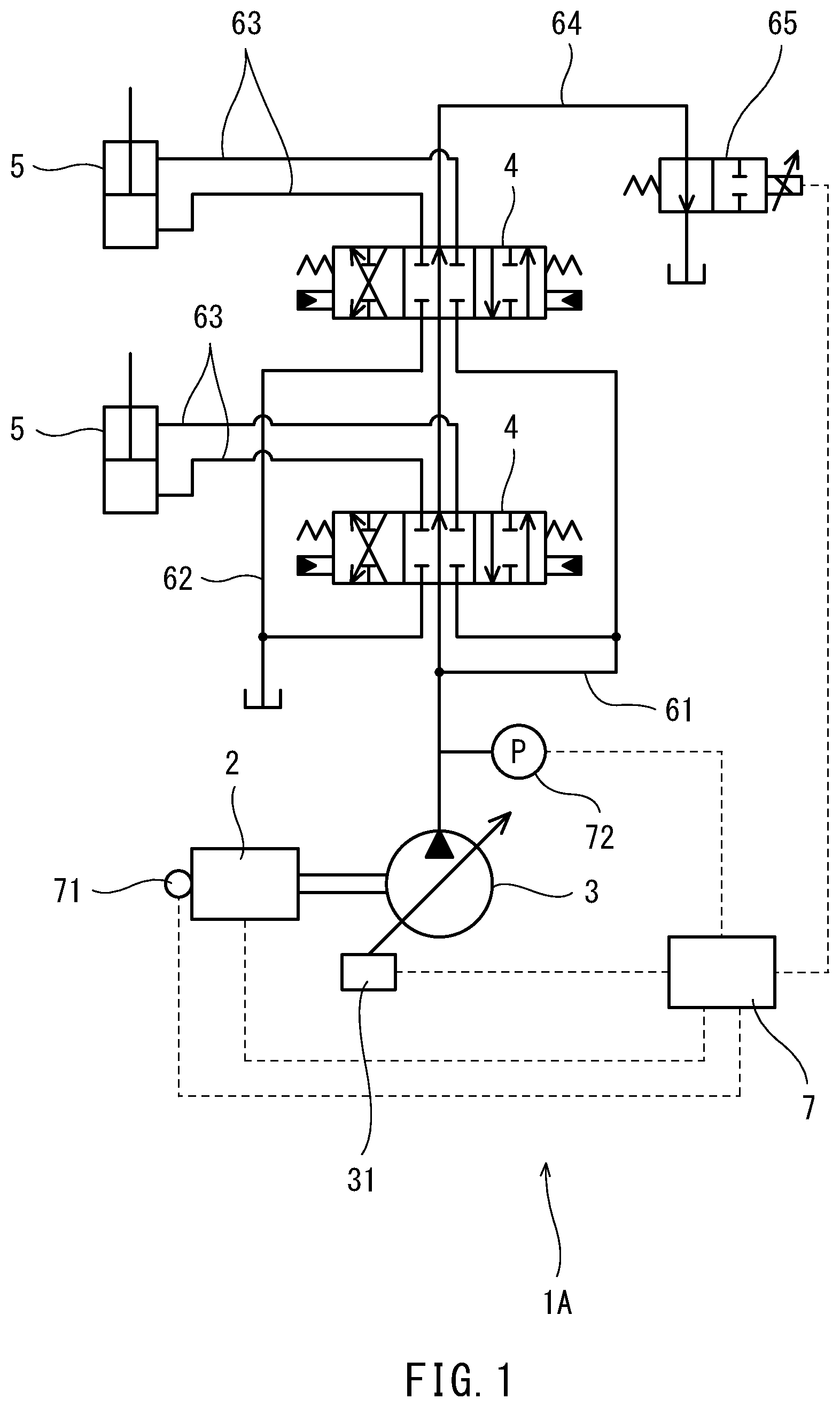 Patent US12313098 Figure 1 – Hydraulic pump performance deterioration detection system