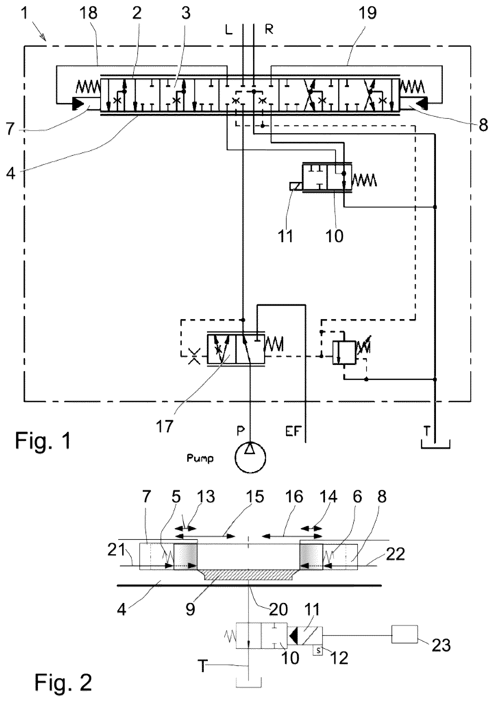 Patent US12313100 Figure 1 – Hydraulic arrangement