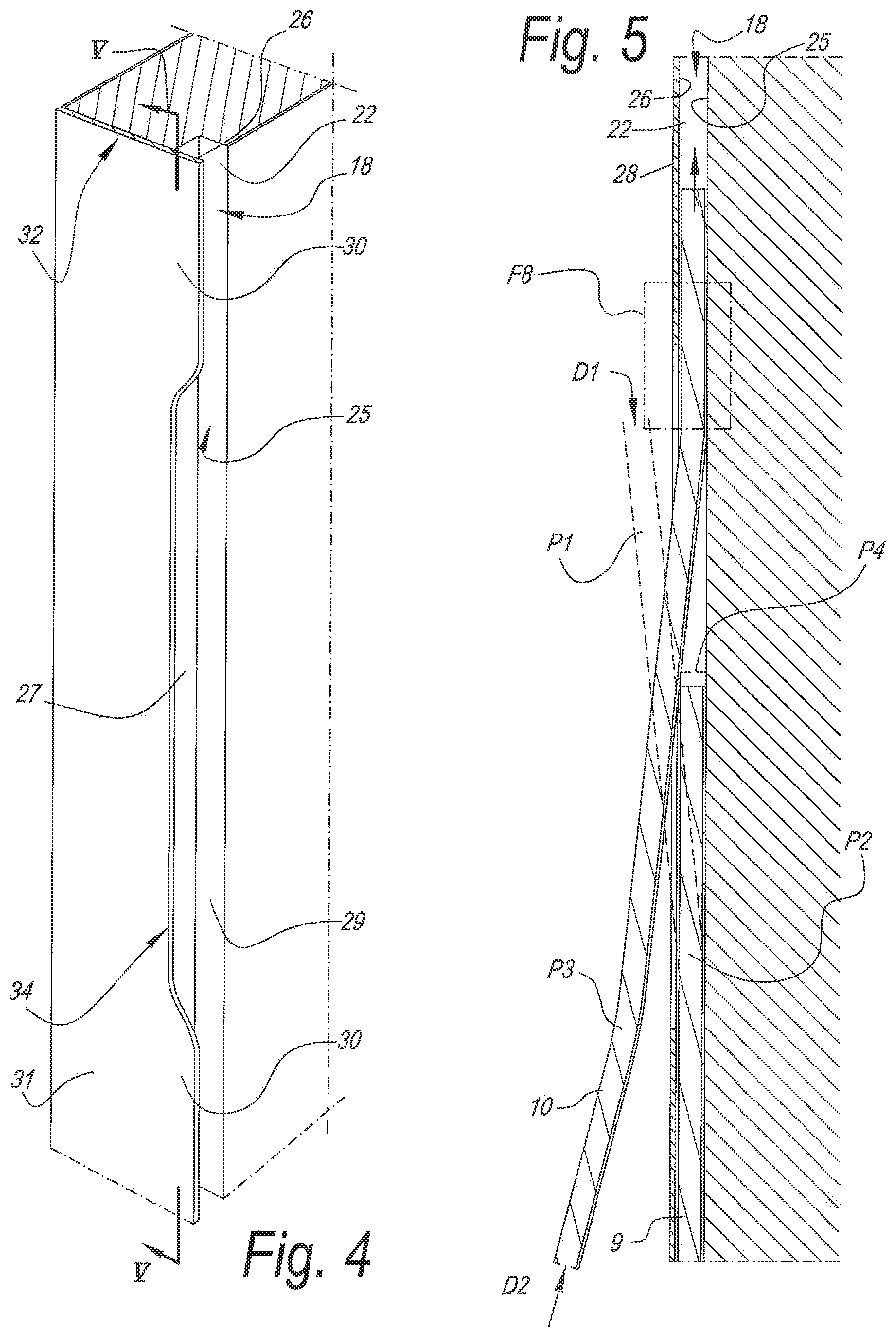 Patent US12313106 Figure 2 – Composed element and rear wall construction applied herewith