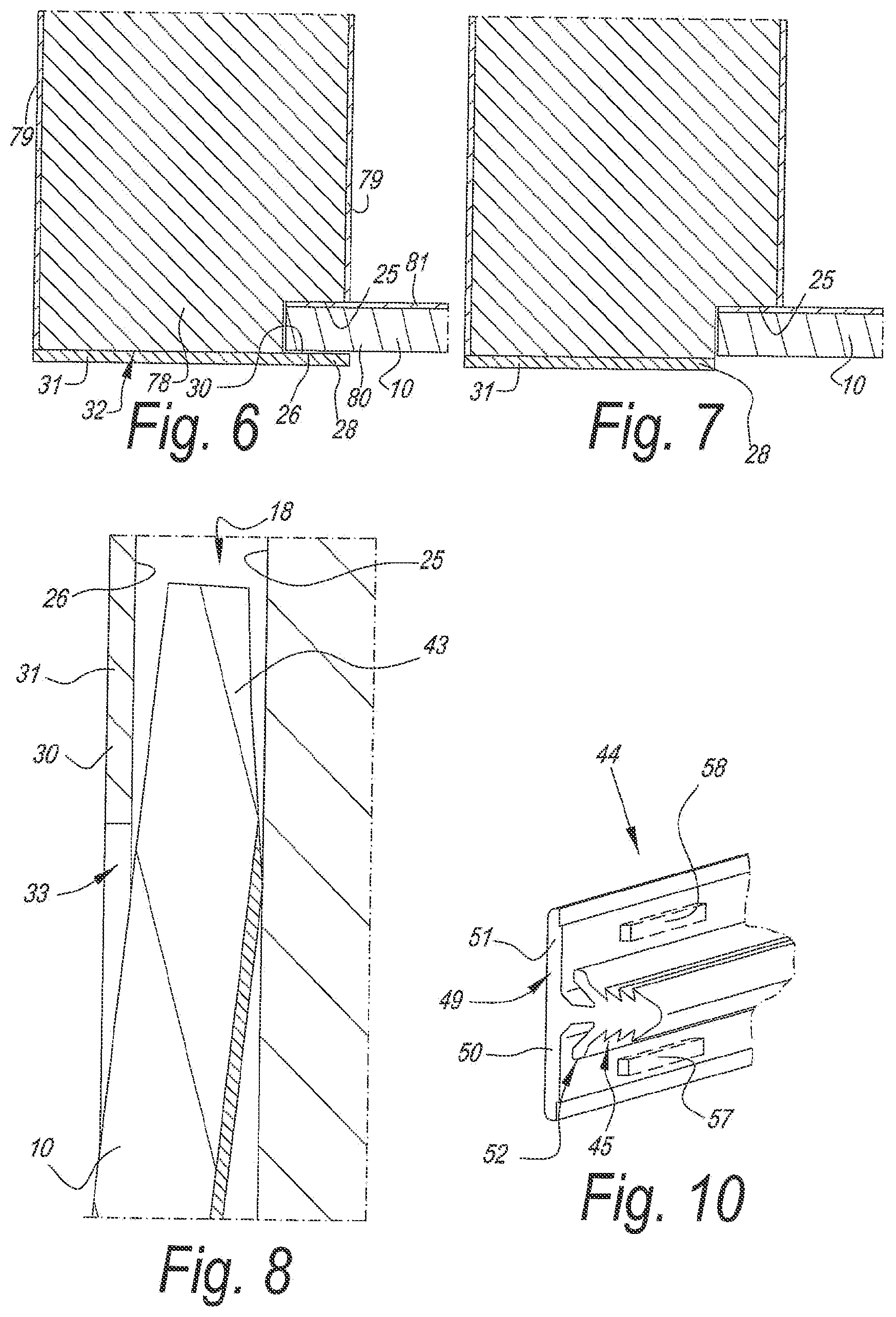 Patent US12313106 Figure 3 – Composed element and rear wall construction applied herewith