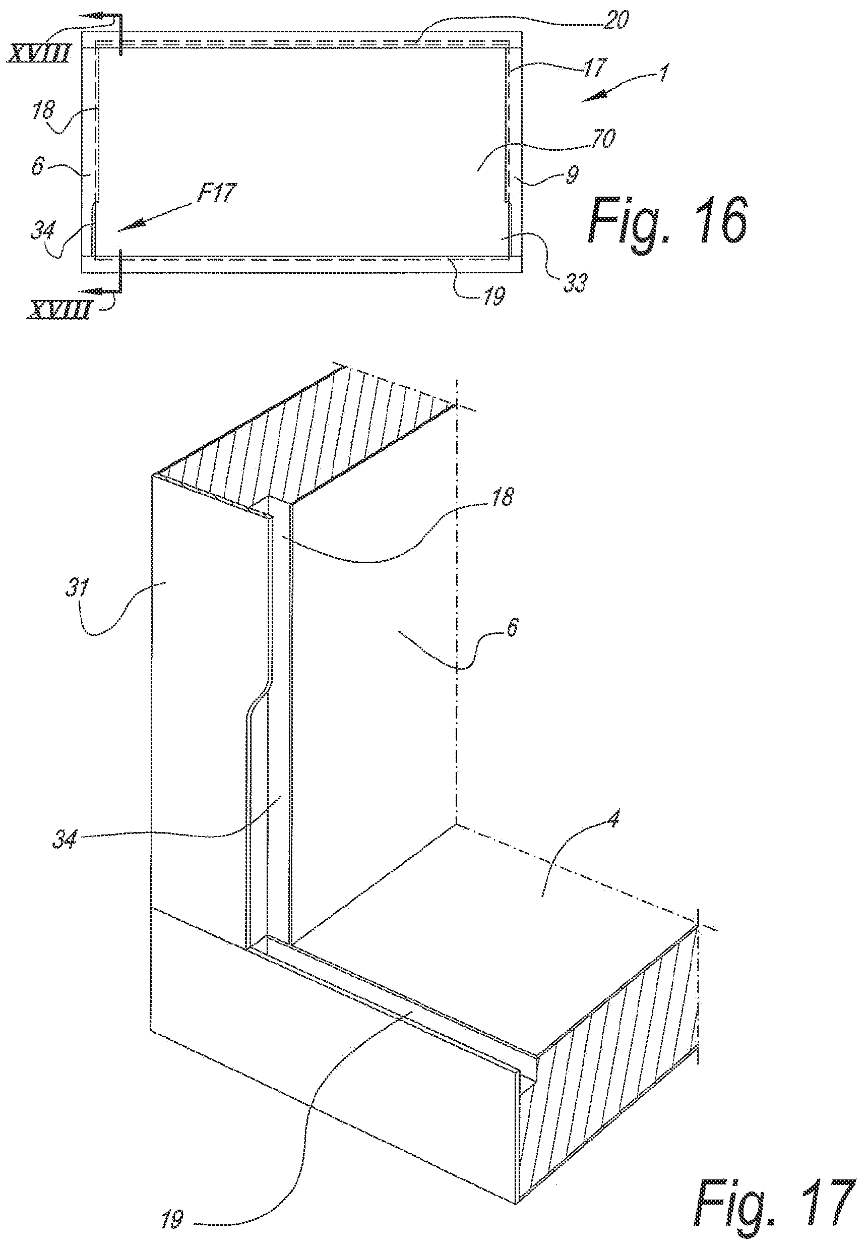 Patent US12313106 Figure 7 – Composed element and rear wall construction applied herewith