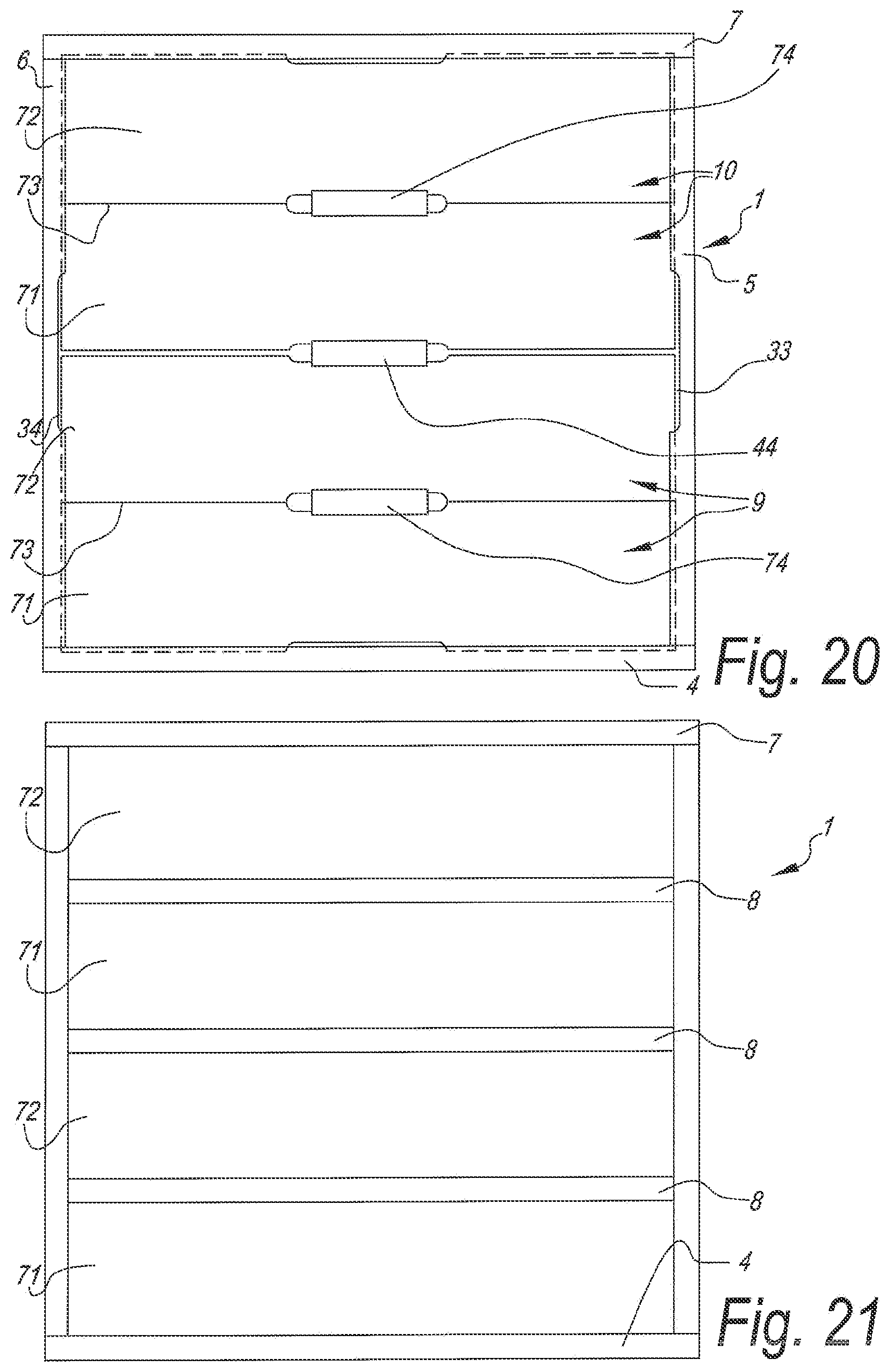 Patent US12313106 Figure 9 – Composed element and rear wall construction applied herewith