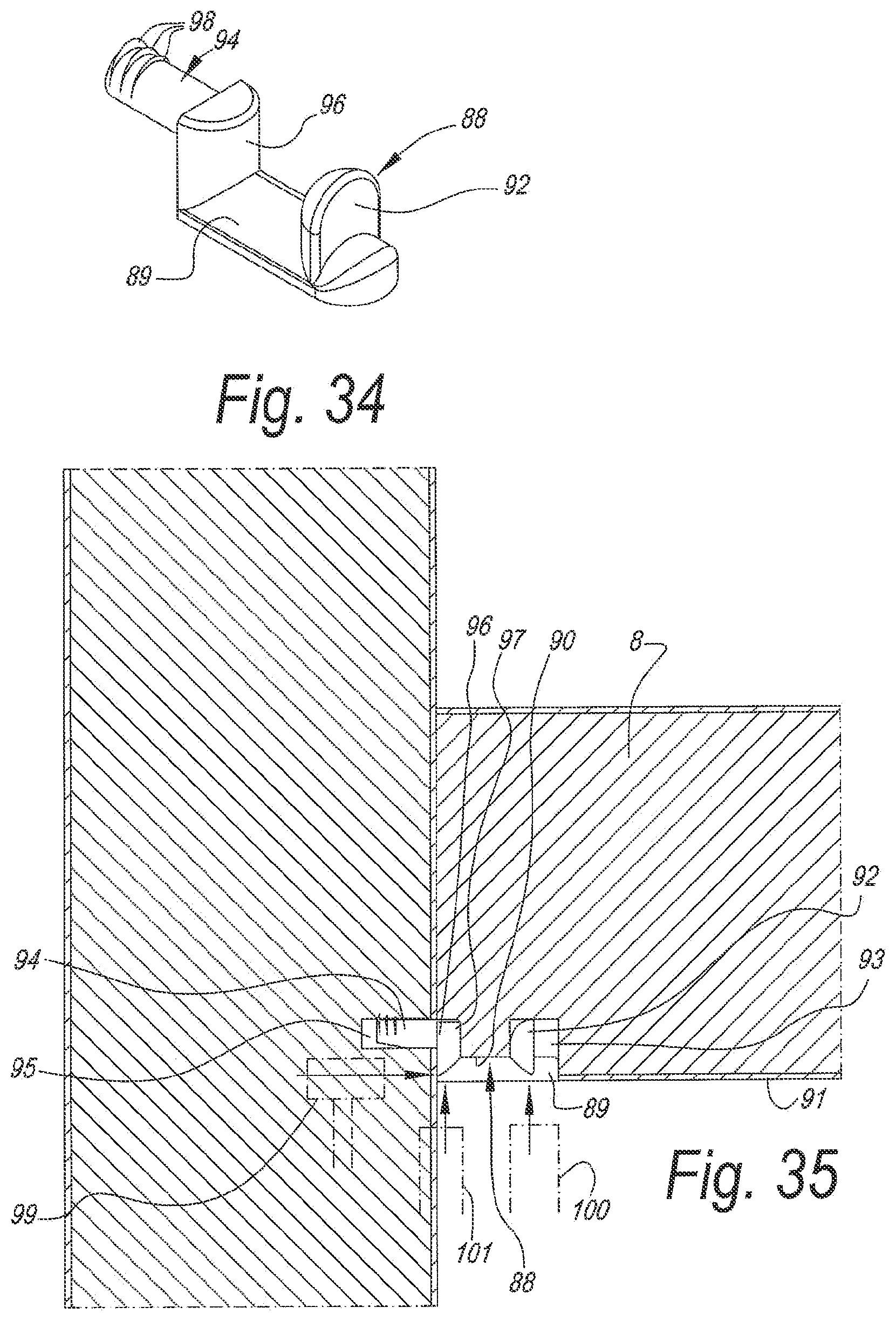 Patent US12313106 Figure 14 – Composed element and rear wall construction applied herewith