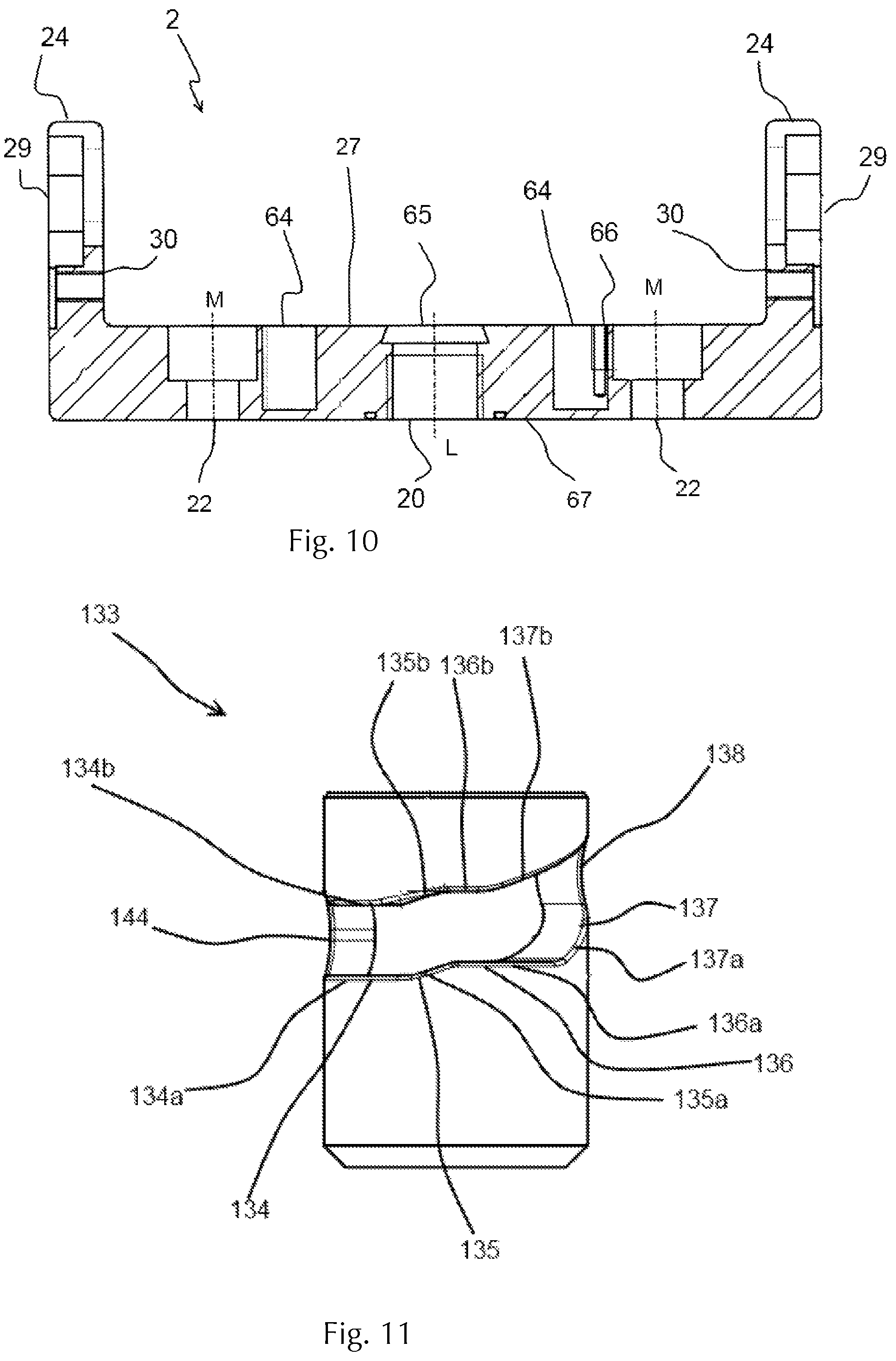 Patent US12313107 Figure 7 – Nozzle system for a textile machine, screw system for a quick fastening system, and textile machine comprising said nozzle system