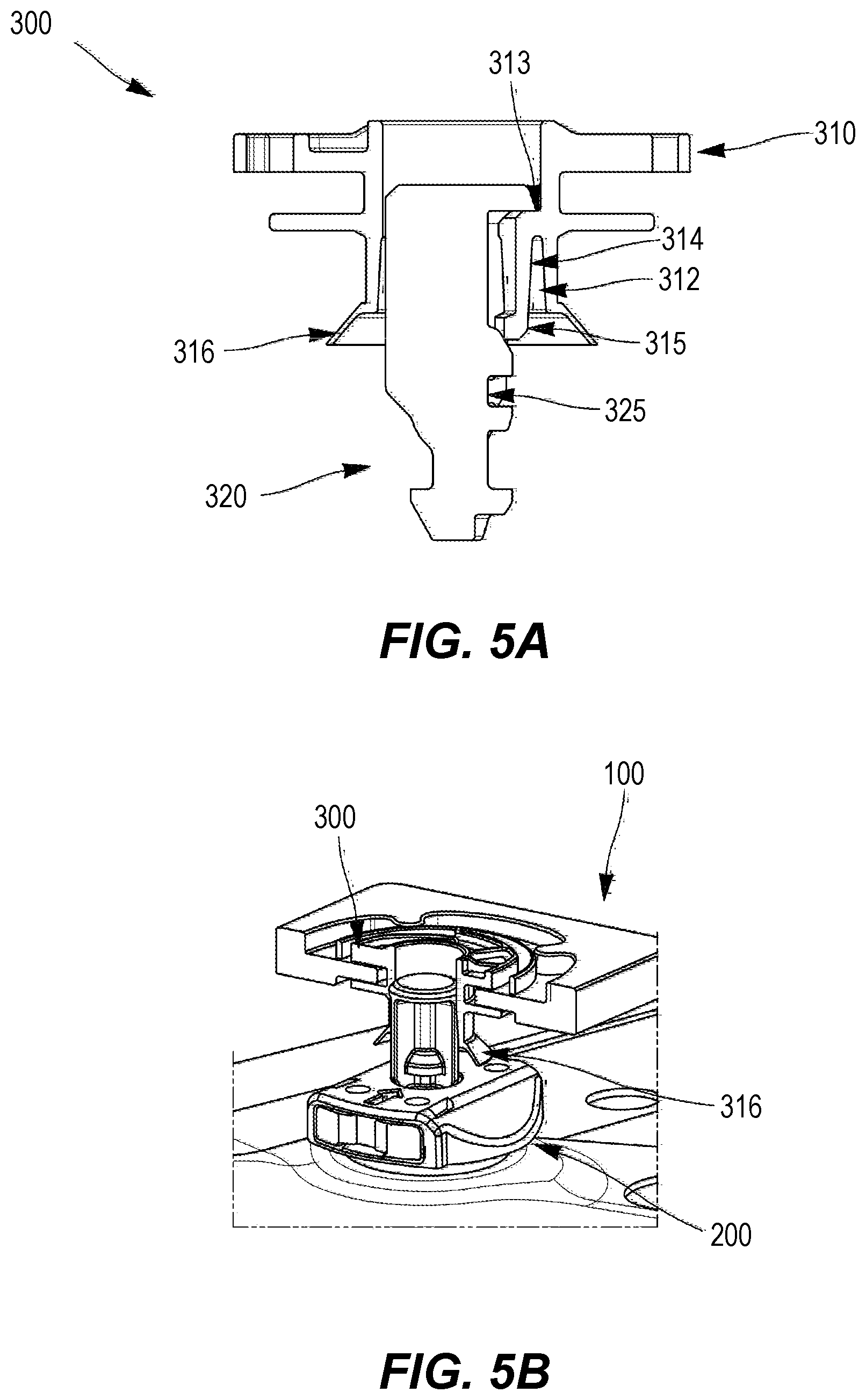 Patent US12313112 Figure 5 – Device for attaching a first part to a second part