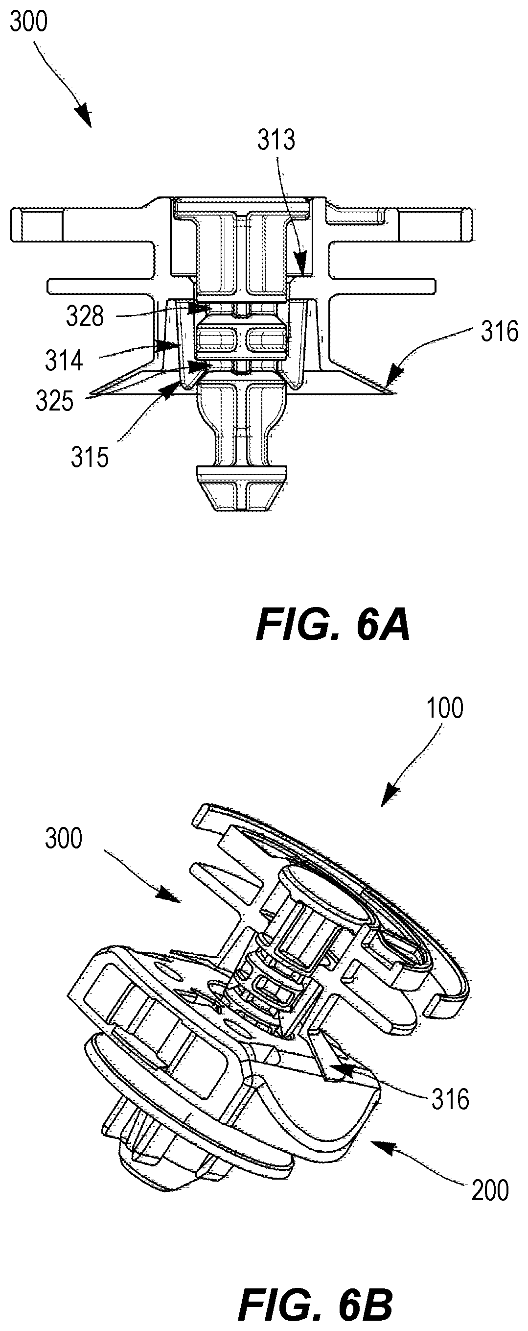 Patent US12313112 Figure 6 – Device for attaching a first part to a second part