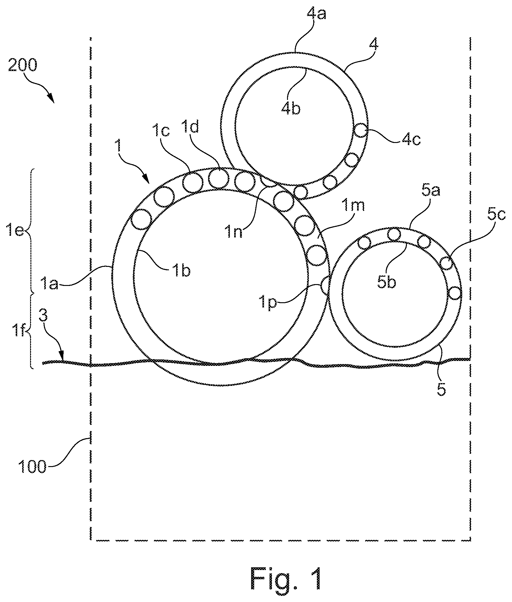 Patent US12313123 Figure 1 – Mechanical assembly including a roller bearing