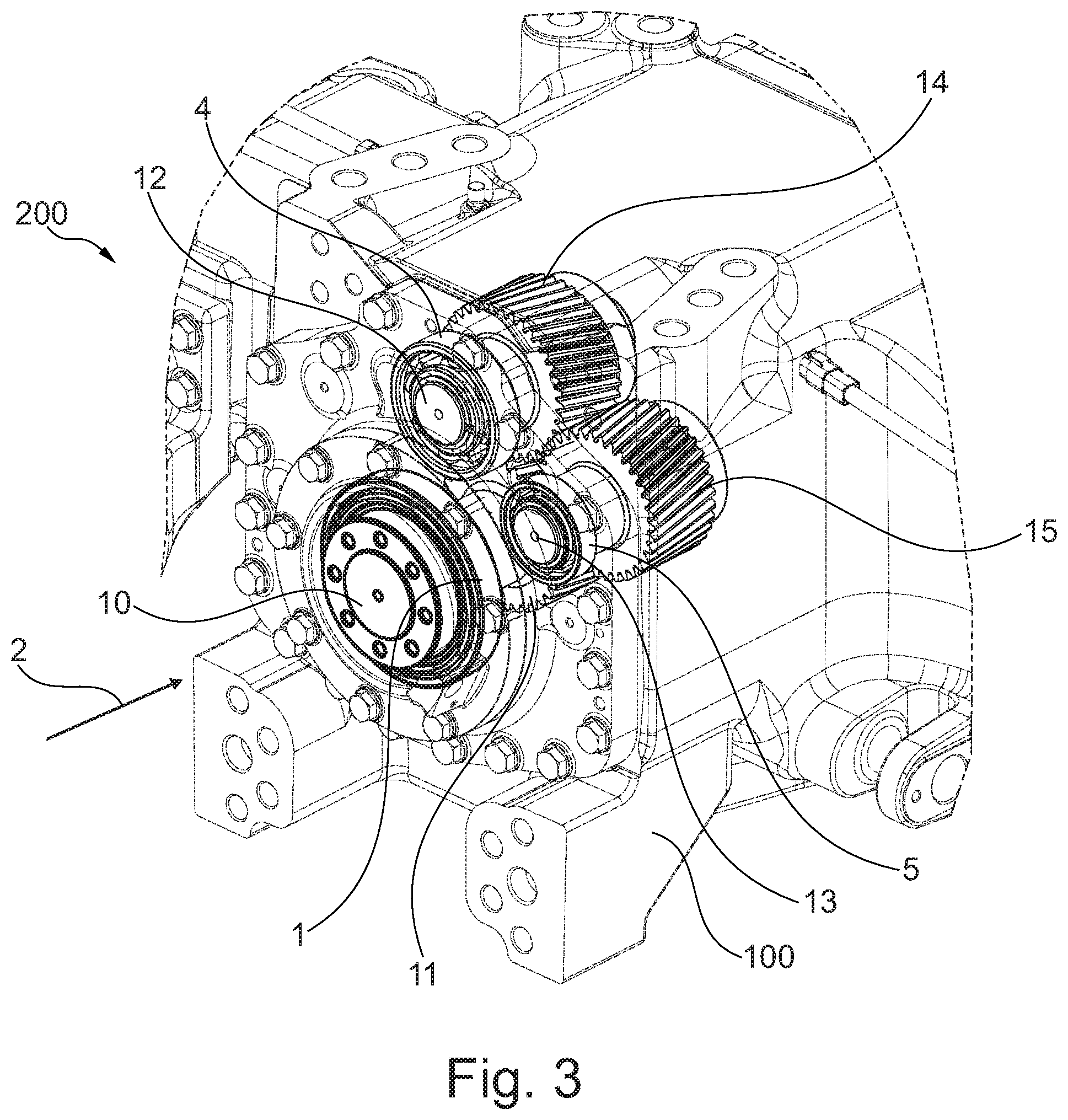 Patent US12313123 Figure 3 – Mechanical assembly including a roller bearing