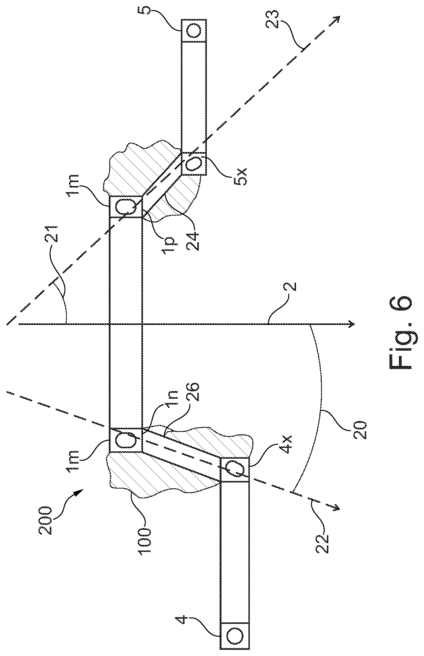 Patent US12313123 Figure 6 – Mechanical assembly including a roller bearing