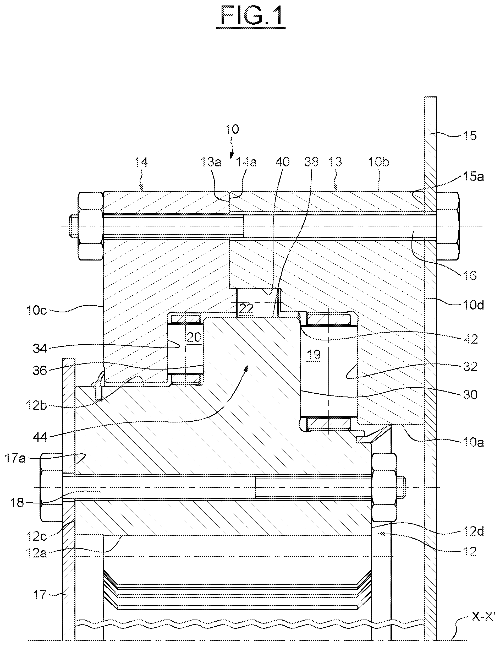 Patent US12313125 Figure 1 – Rolling bearing with distance sensor