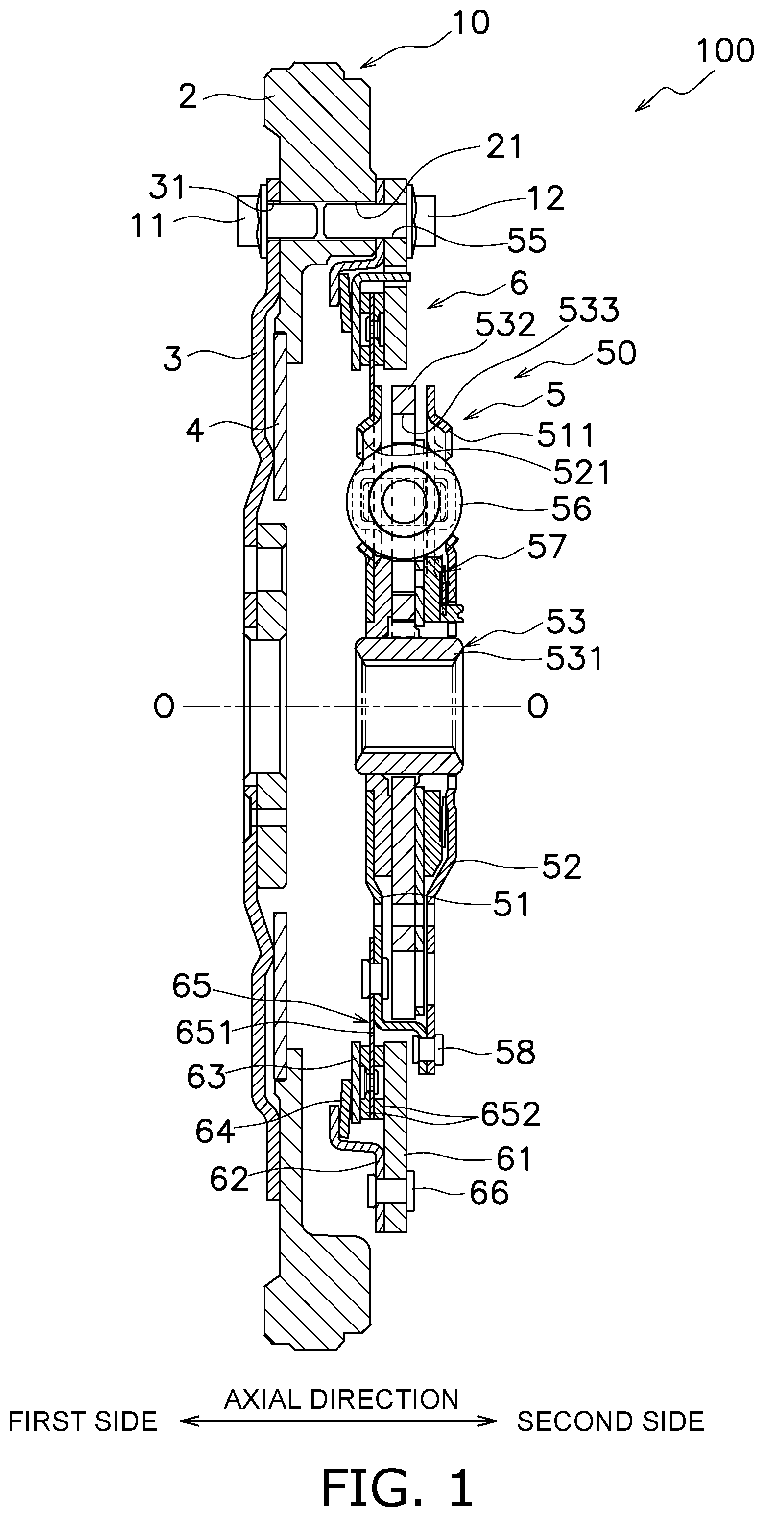 Patent US12313128 Figure 1 – Power transmission device