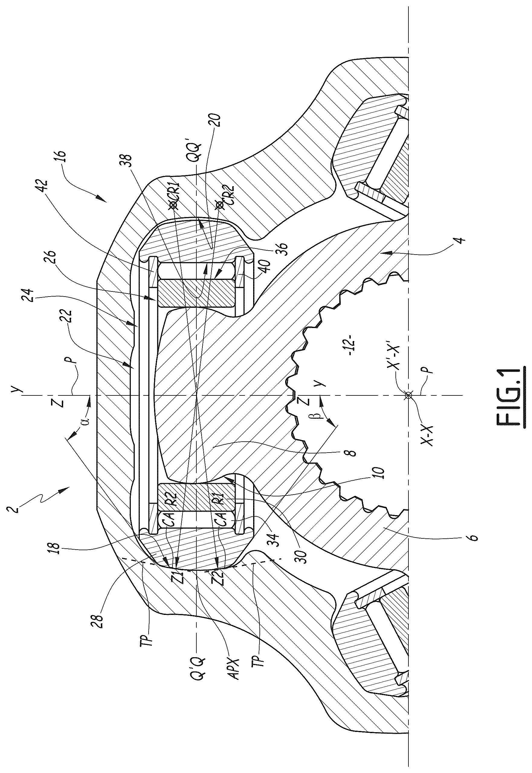 Patent US12313129 Figure 1 – Tripod type constant velocity joint