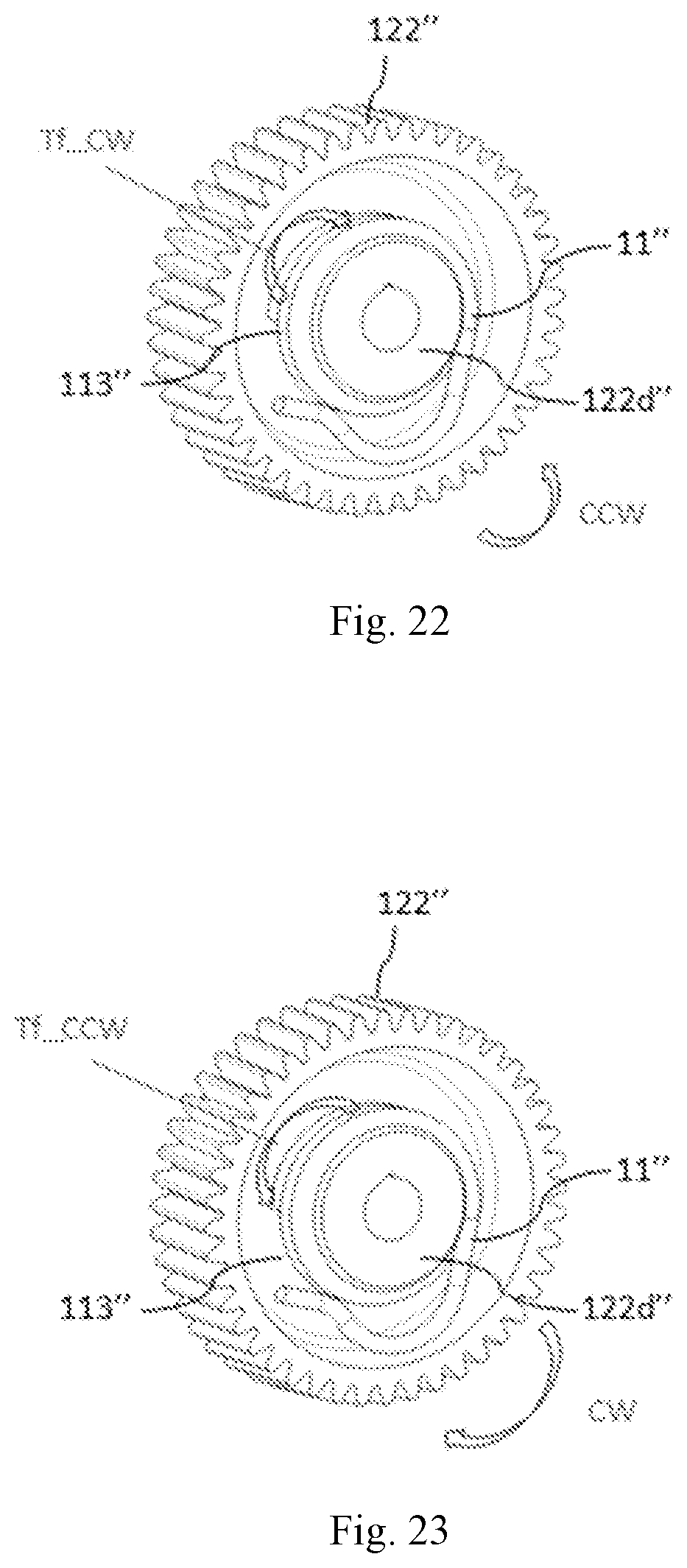Patent US12313130 Figure 11 – One-way damping structure and adjusting assembly comprising one-way damping structure