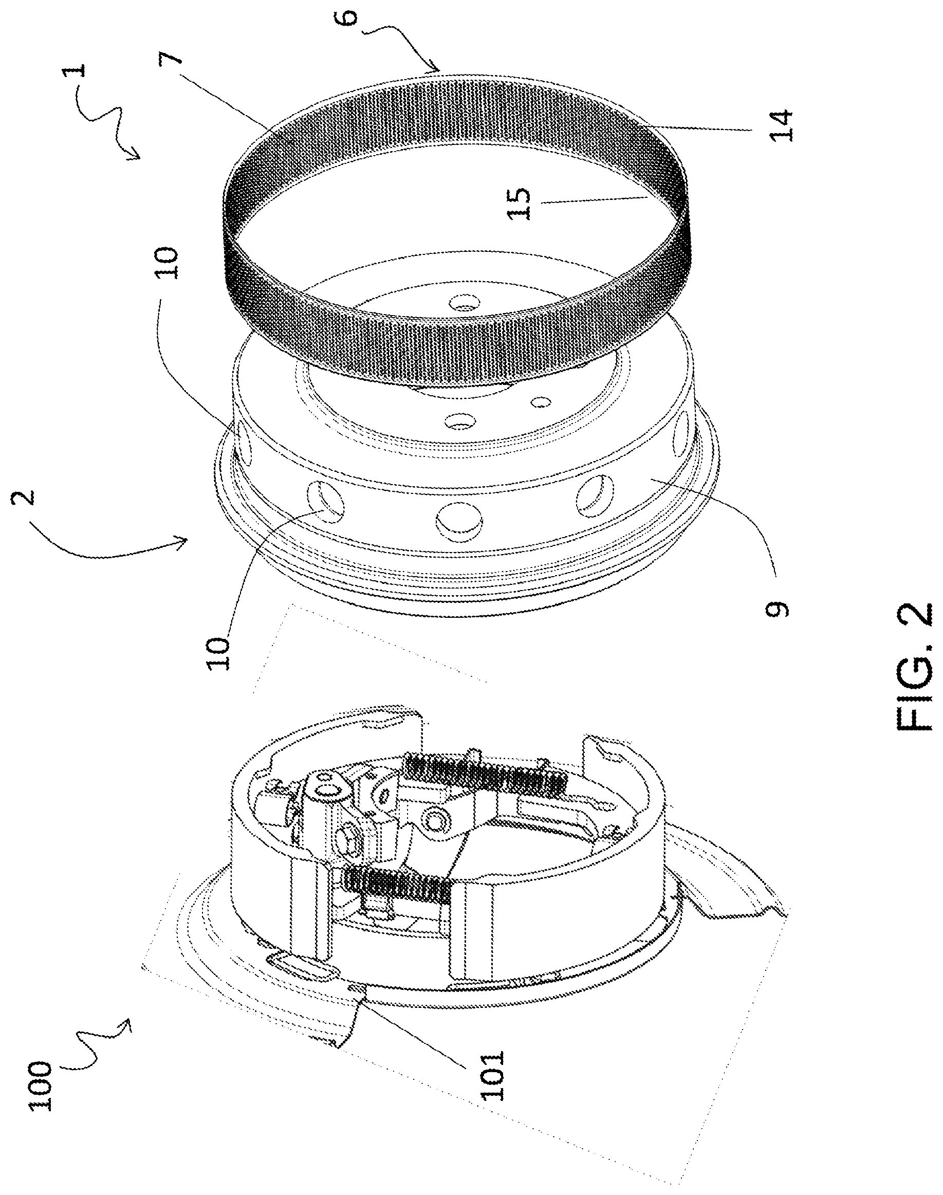 Patent US12313136 Figure 2 – Ventilated brake rotor