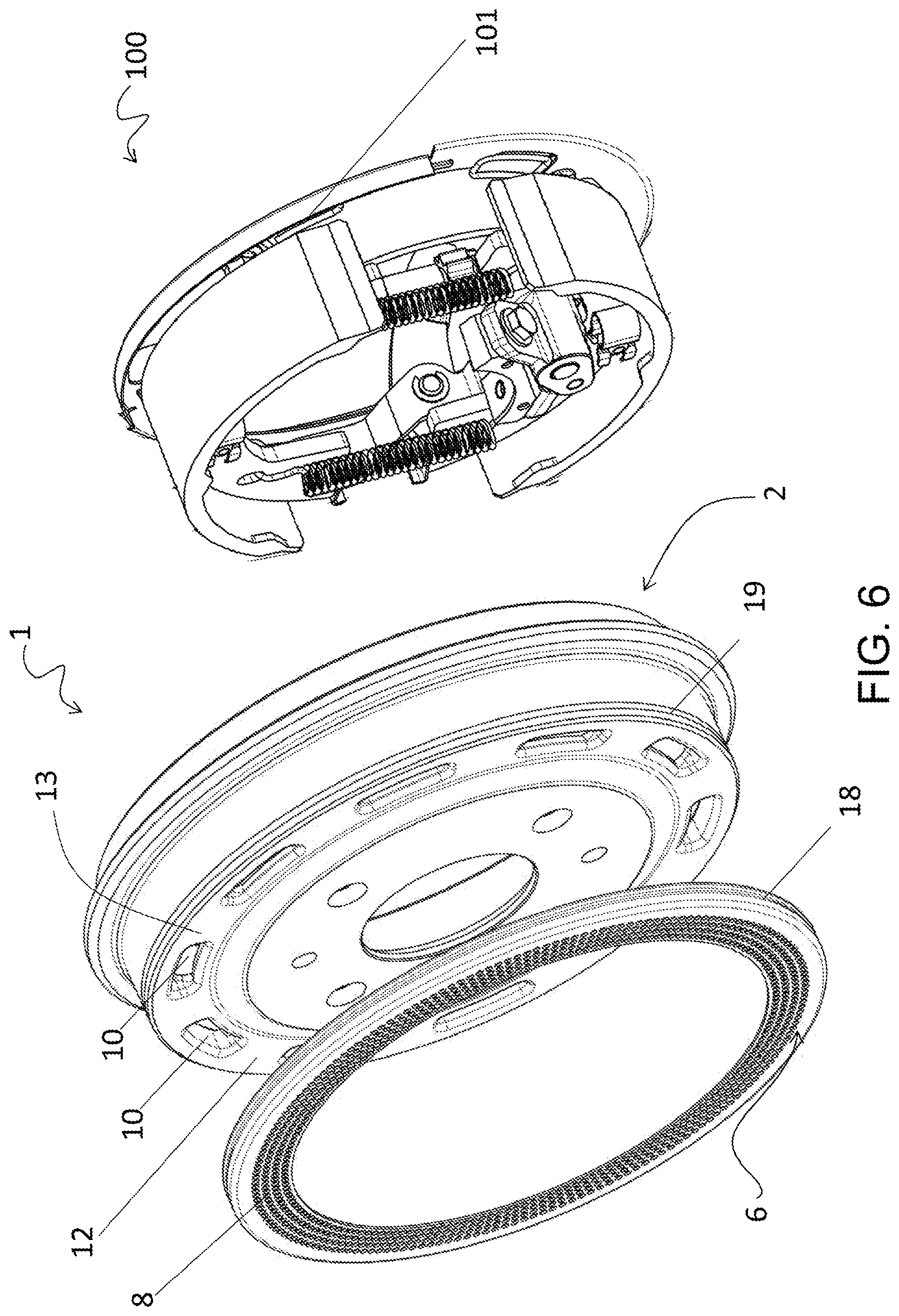 Patent US12313136 Figure 6 – Ventilated brake rotor