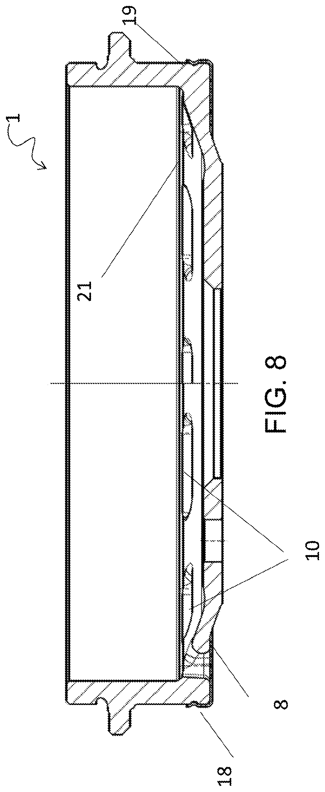 Patent US12313136 Figure 8 – Ventilated brake rotor