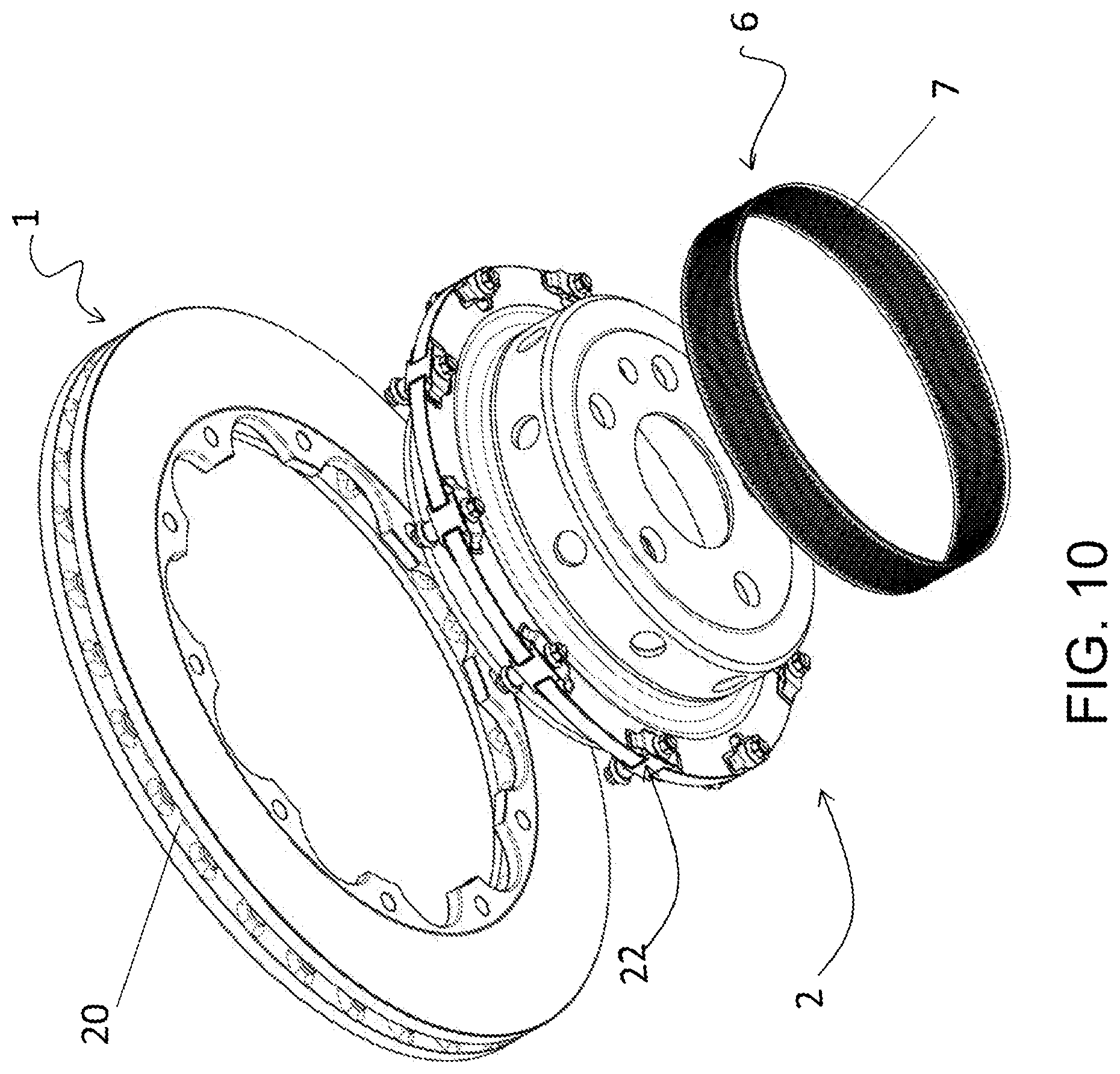 Patent US12313136 Figure 10 – Ventilated brake rotor