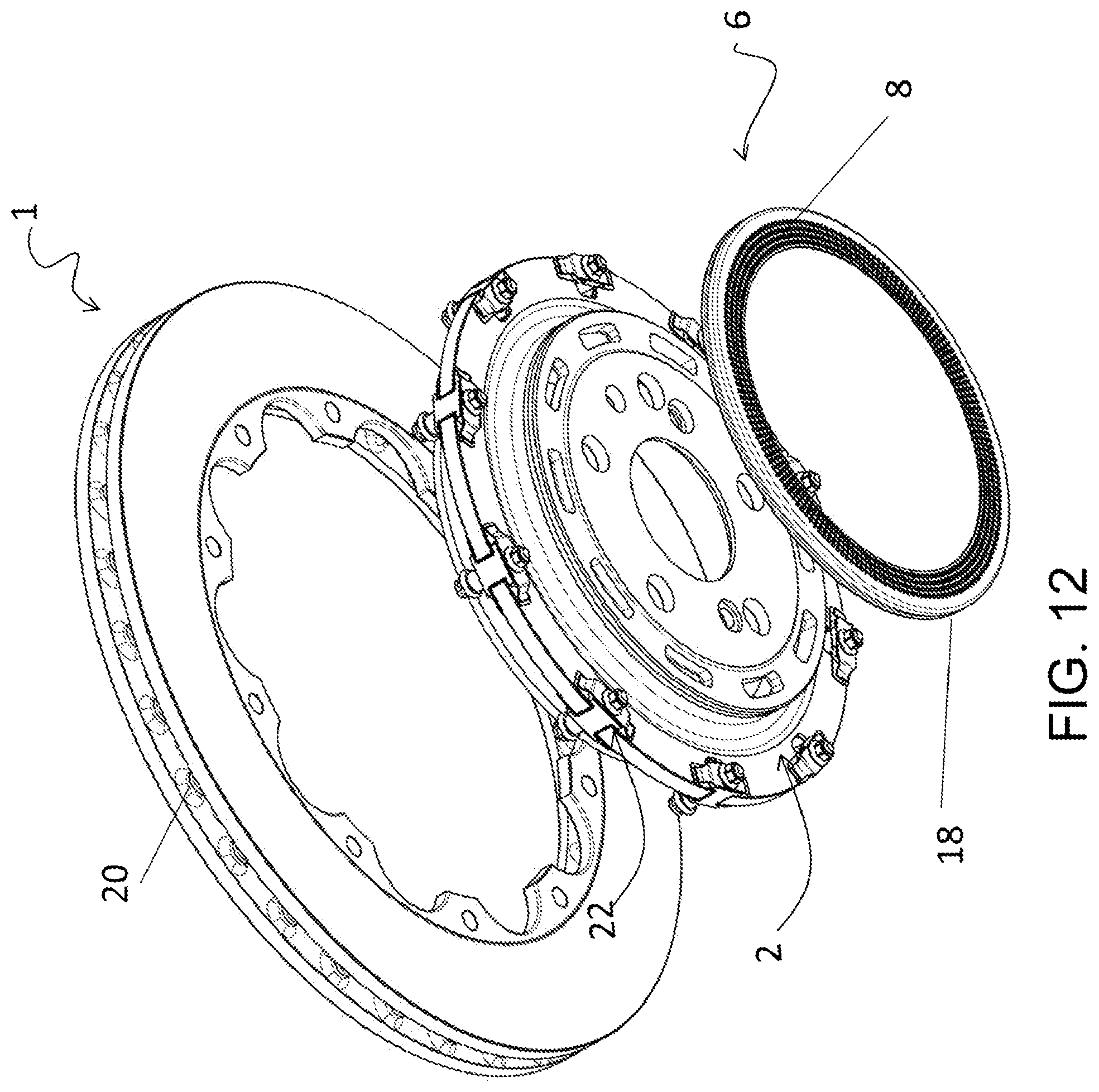 Patent US12313136 Figure 12 – Ventilated brake rotor