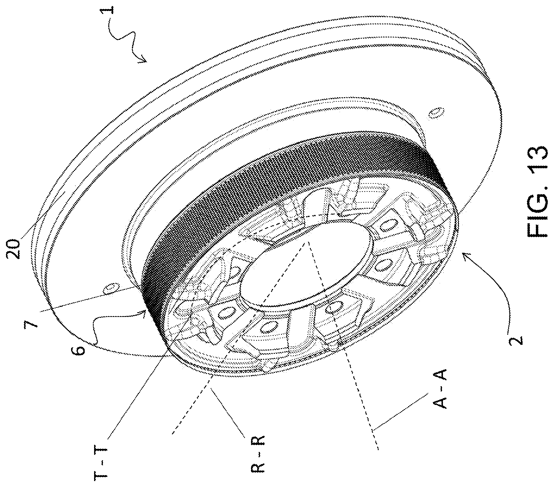 Patent US12313136 Figure 13 – Ventilated brake rotor