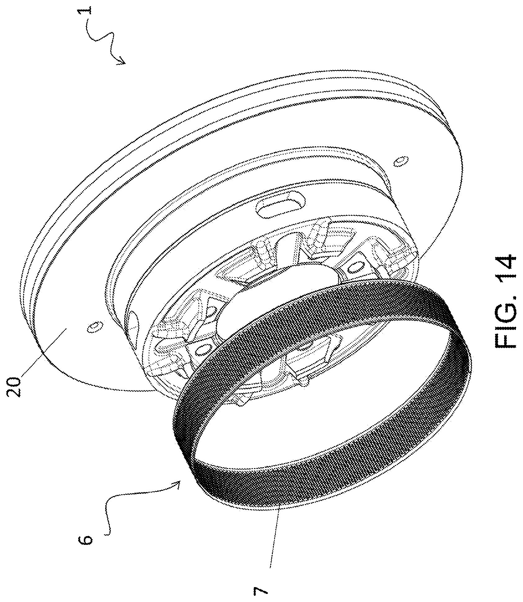 Patent US12313136 Figure 14 – Ventilated brake rotor